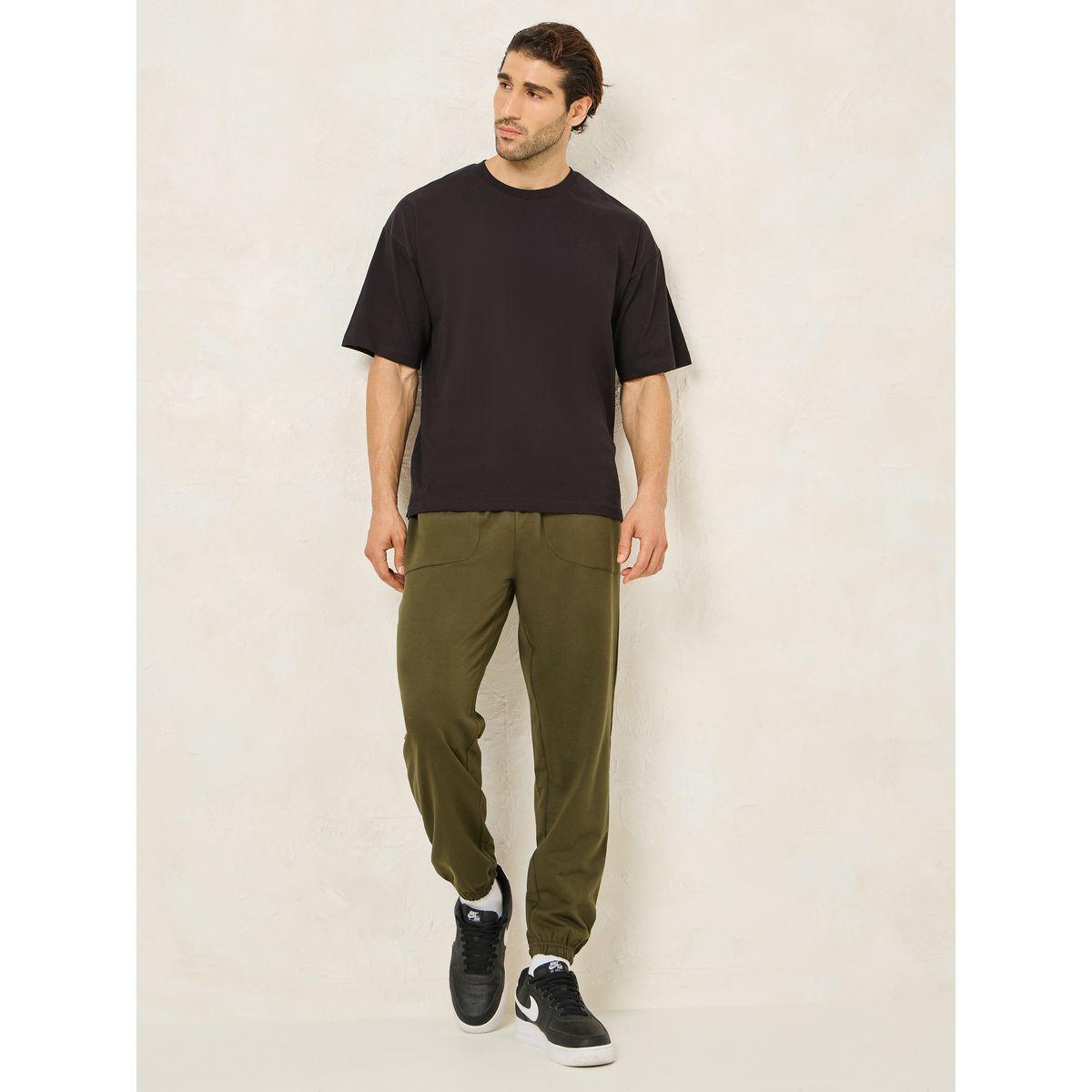 Styli Oversized Terry Jogger with Panel Pocket & Elasticated Cuff-men-clothing-bottoms-joggers-image-2