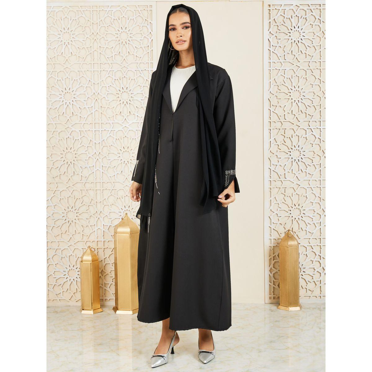 Modiste X Styli  Beaded Embellished Abaya-women-arabicclothing-abayas-image-2