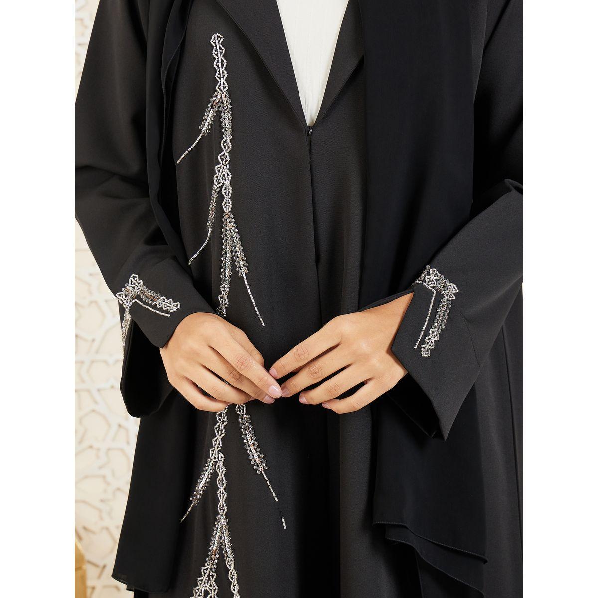 Modiste X Styli  Beaded Embellished Abaya-women-arabicclothing-abayas-image-4