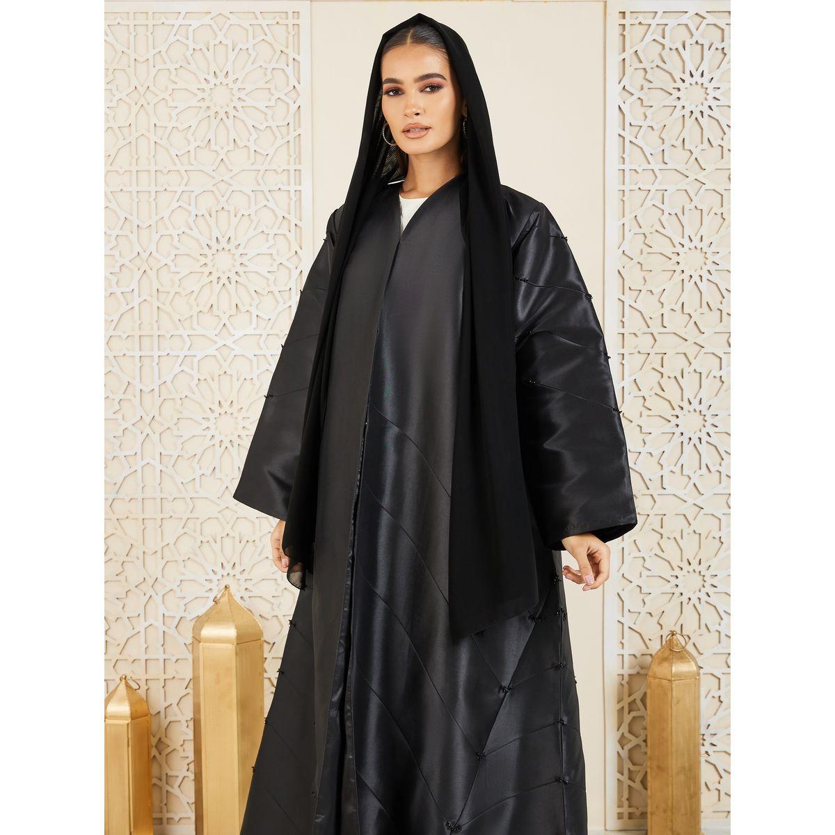 عباية ساتان بتفاصيل بارزة الملمس موديست × ستايلي-women-arabicclothing-abayas-image-3