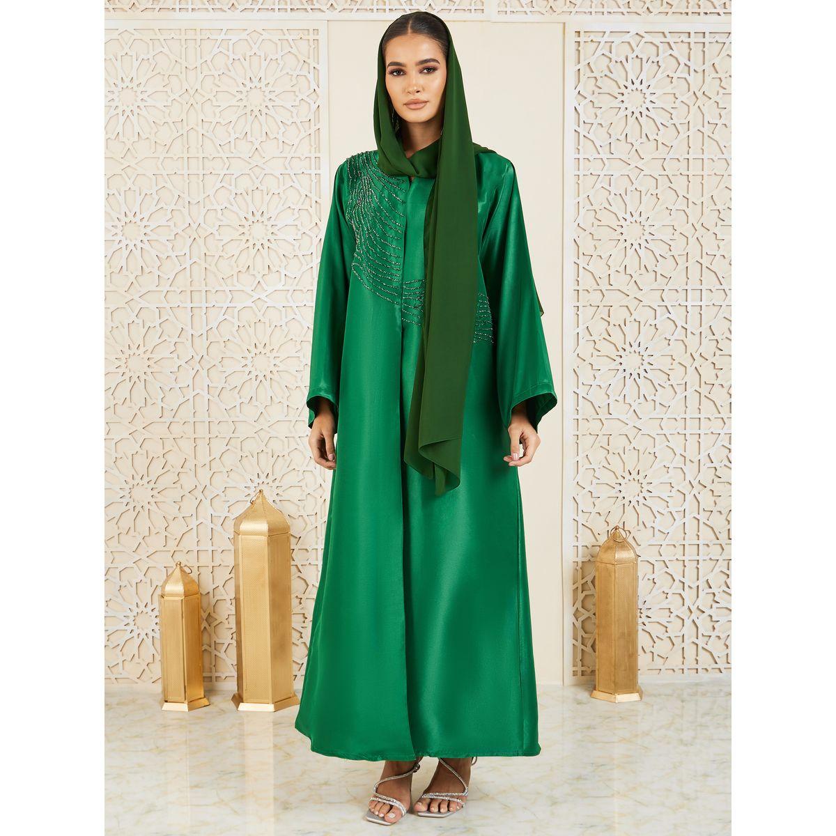 Modiste X Styli  Bead Embellished Satin Abaya-women-arabicclothing-abayas-image-3