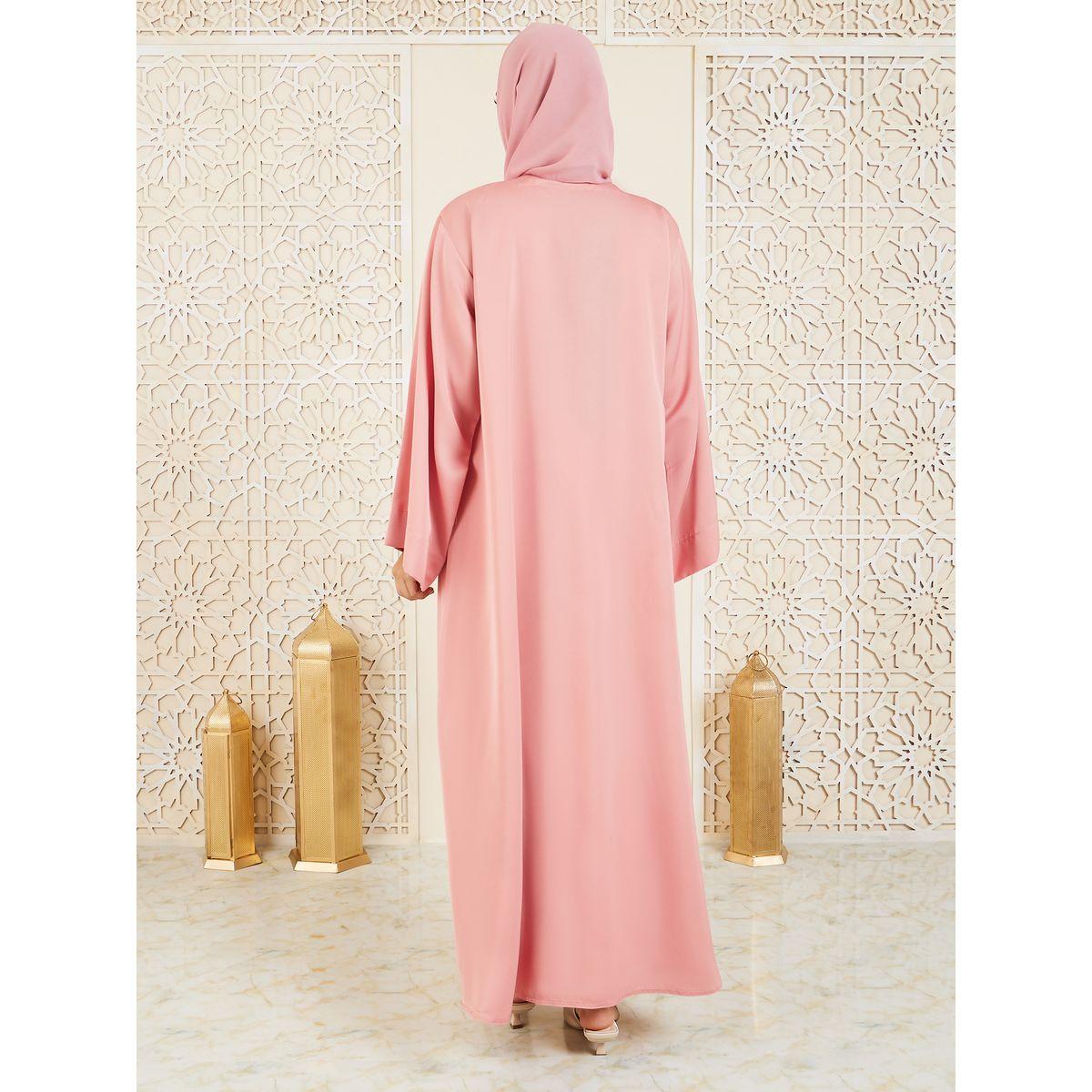 Modiste X Styli  Floral Beaded Embellished Button Closure Abaya-women-arabicclothing-abayas-image-6