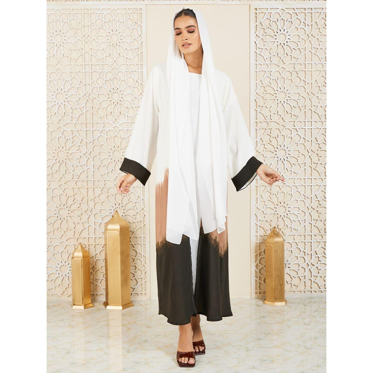 عباية مفتوحة بطبعة تدرج الالوان موديست × ستايلي-women-arabicclothing-abayas-image-3