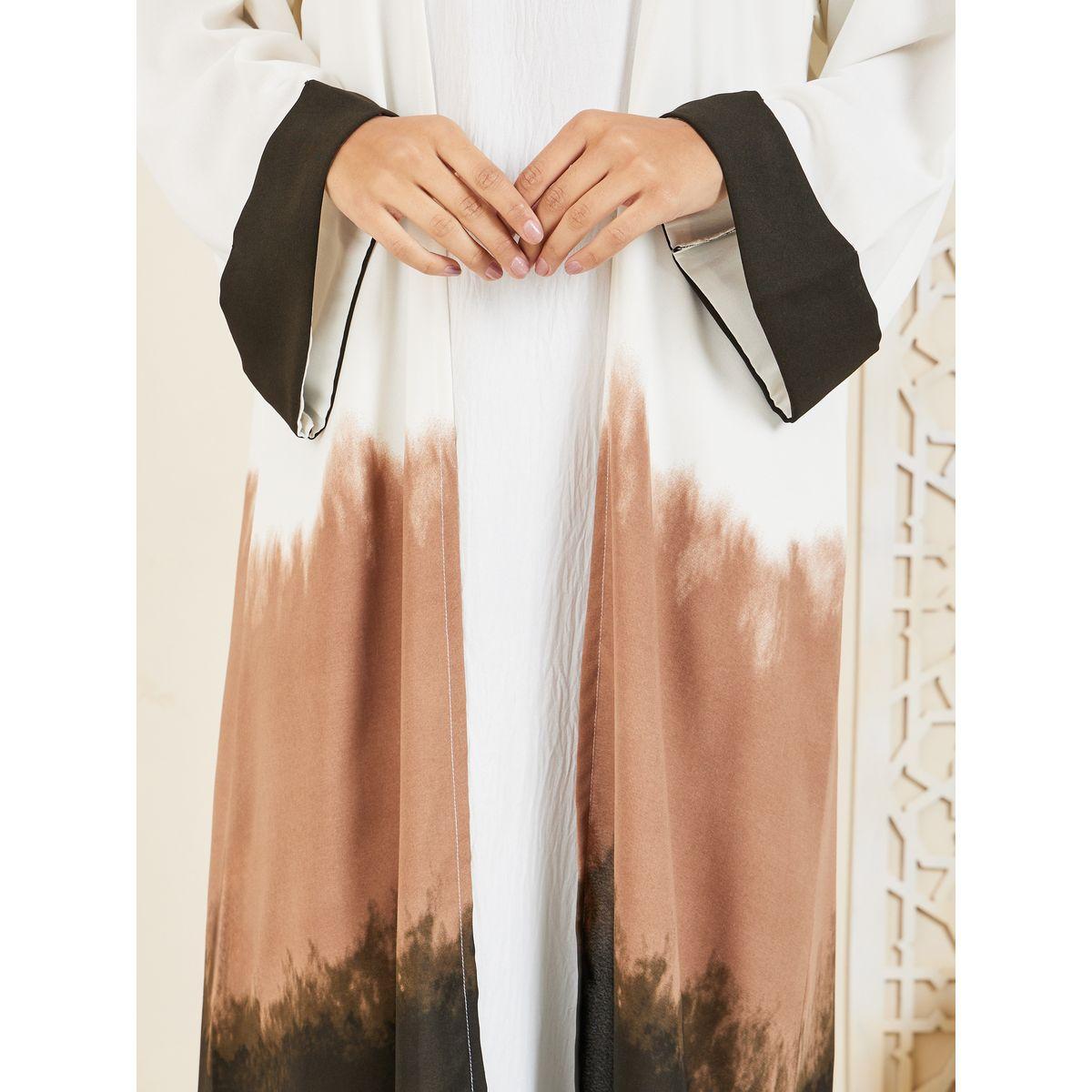 Modiste X Styli  Ombre Print Open Front Abaya-women-arabicclothing-abayas-image-5