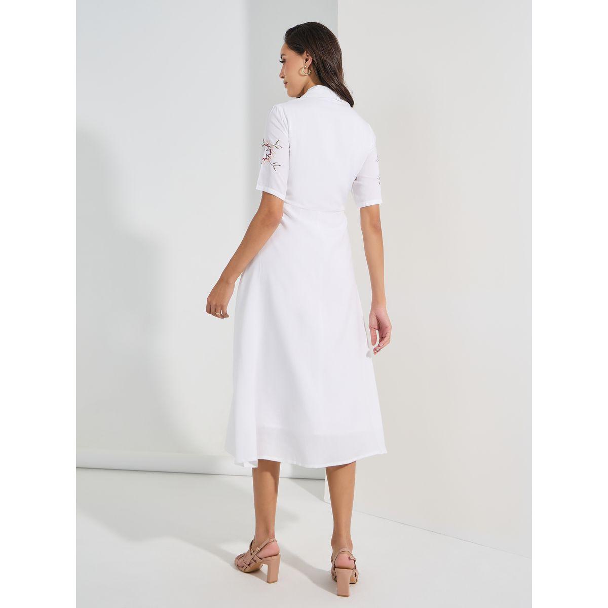 Styli Embroidered Panel Collared A-Line Midi Dress-women-clothing-dresses-image-4