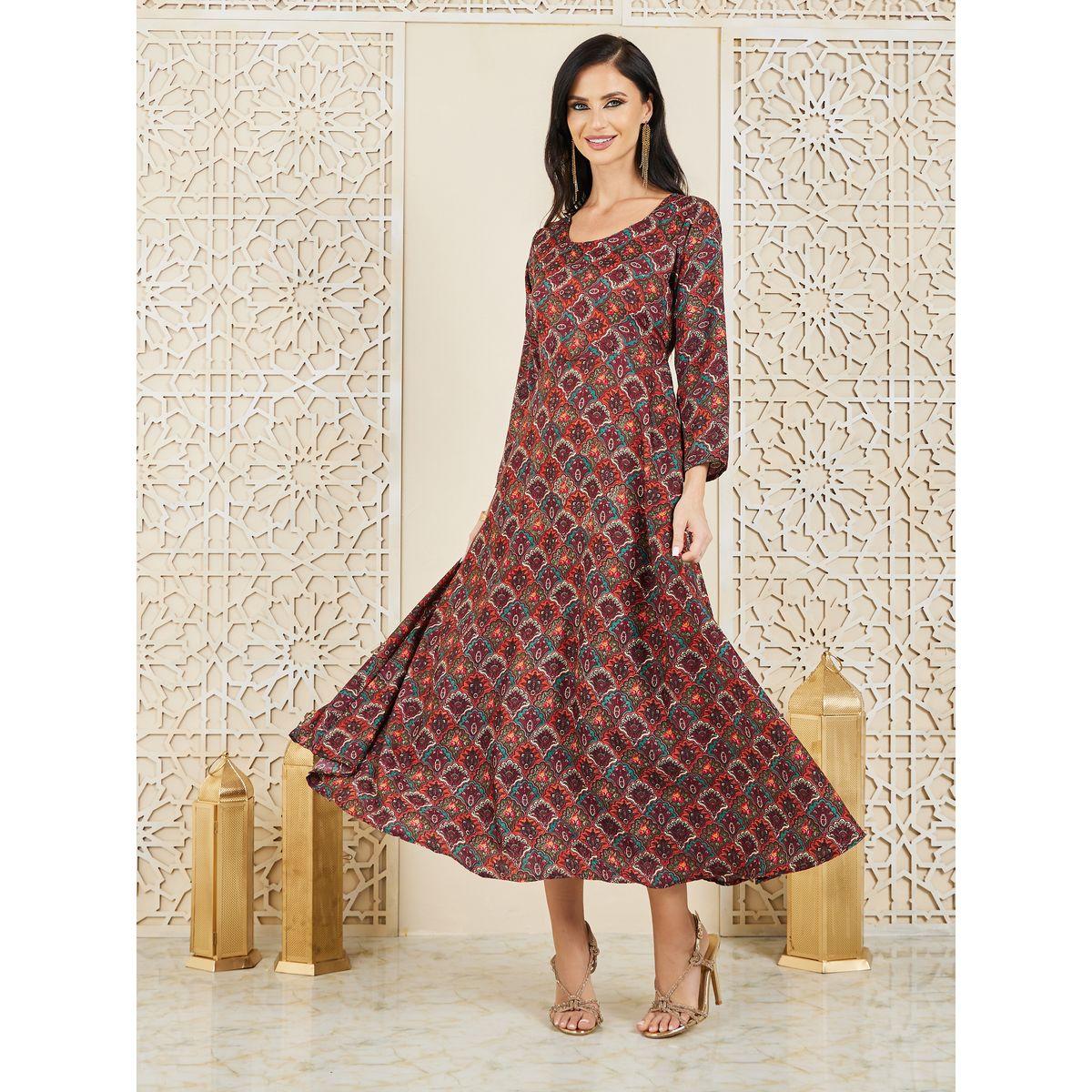Styli Bohemian Print A-line Maxi Dress-women-clothing-dresses-image-1