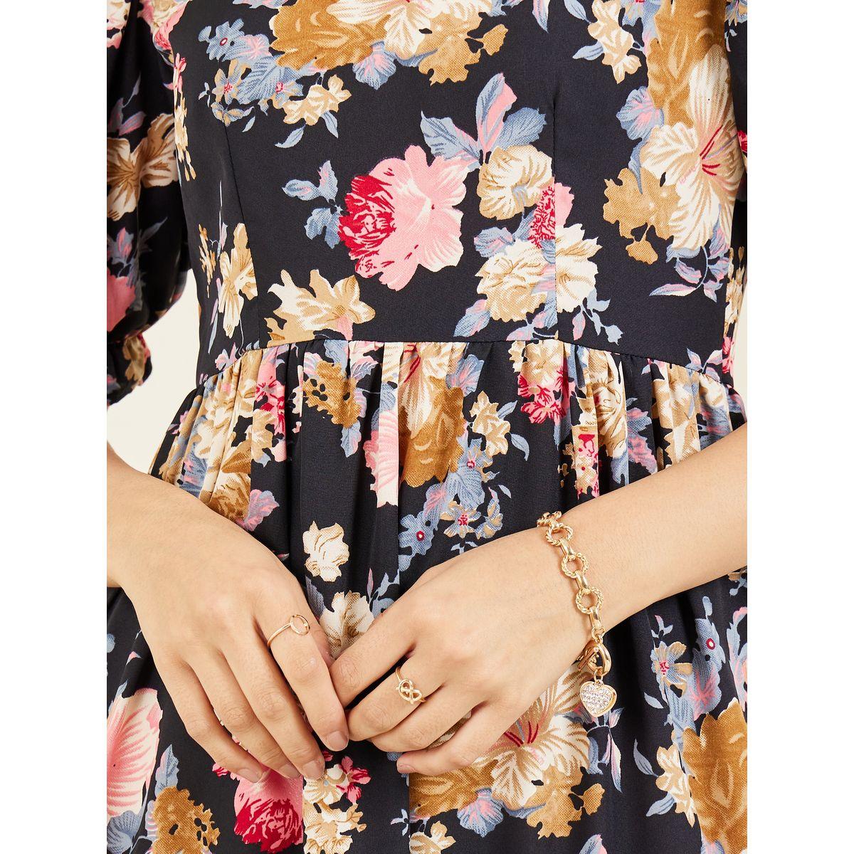 Styli Floral Print Puff Sleeves Tiered Maxi Dress-women-clothing-dresses-image-3
