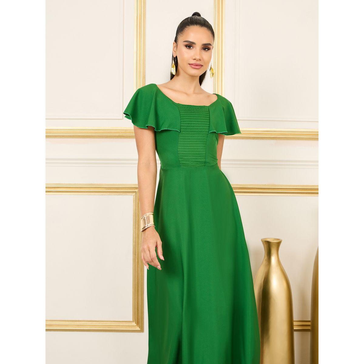 Styli Stitch Detail Frill Layer Detail A-line Maxi Dress-women-clothing-dresses-image-2