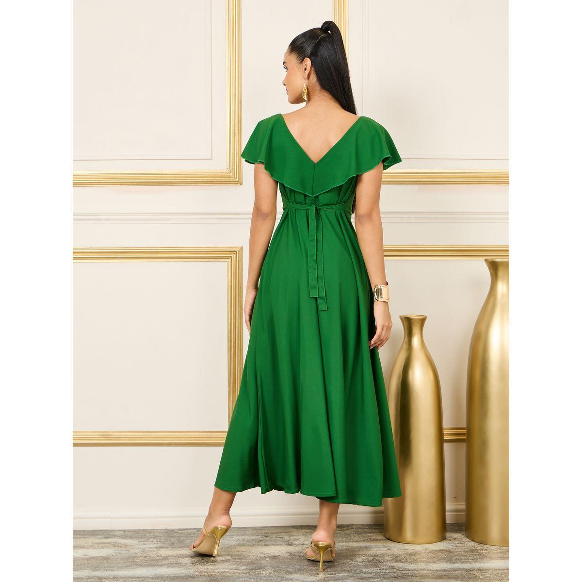 Styli Stitch Detail Frill Layer Detail A-line Maxi Dress-women-clothing-dresses-image-4