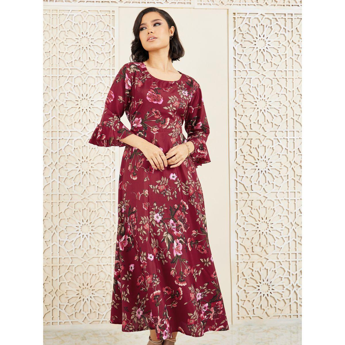 Styli Floral Print A-line Maxi Dress-women-clothing-dresses-image-2