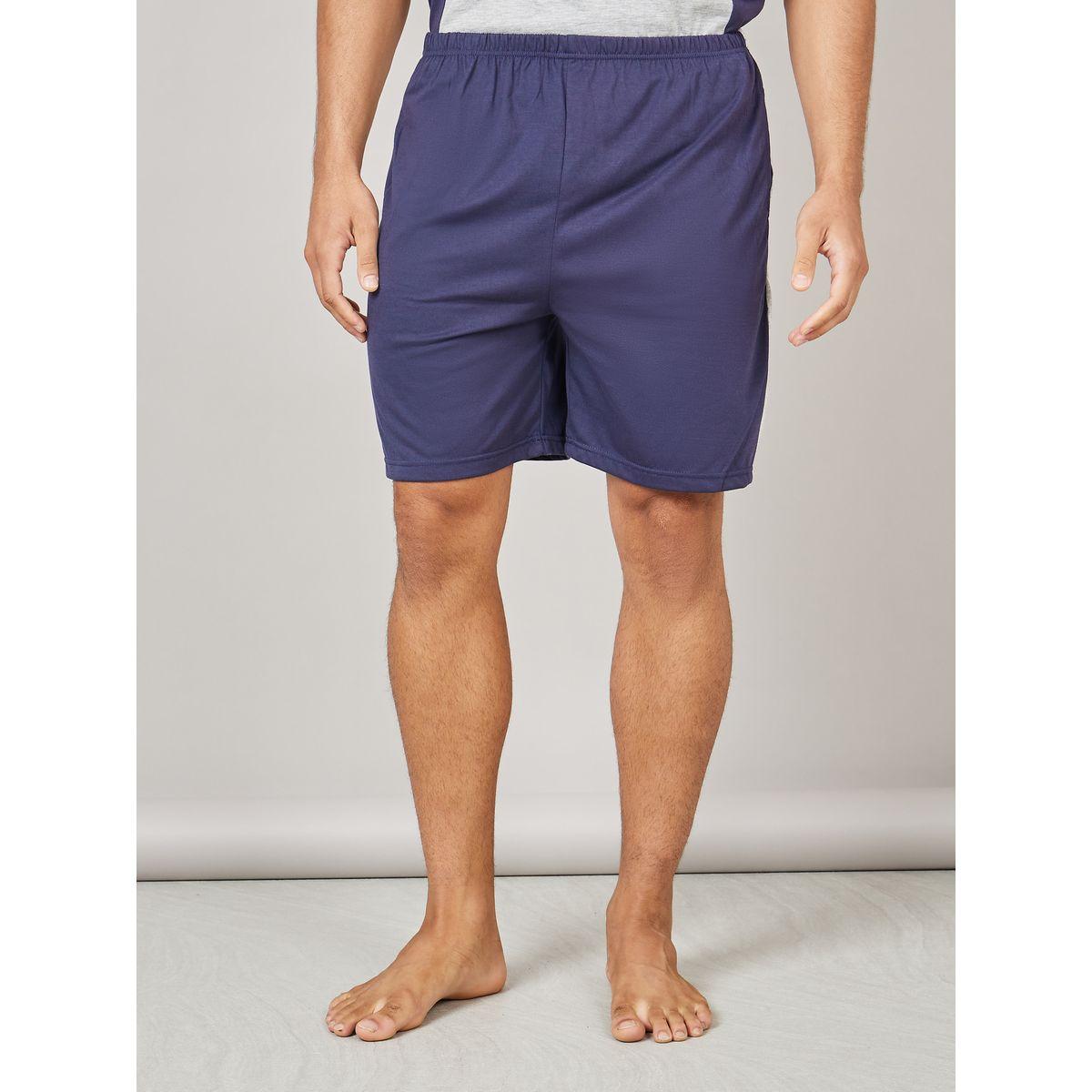 Styli Unwind Colorblock Life Is Too Short Print Crew Neck T-Shirt and Short Set-men-clothing-nightwear-sets-image-4