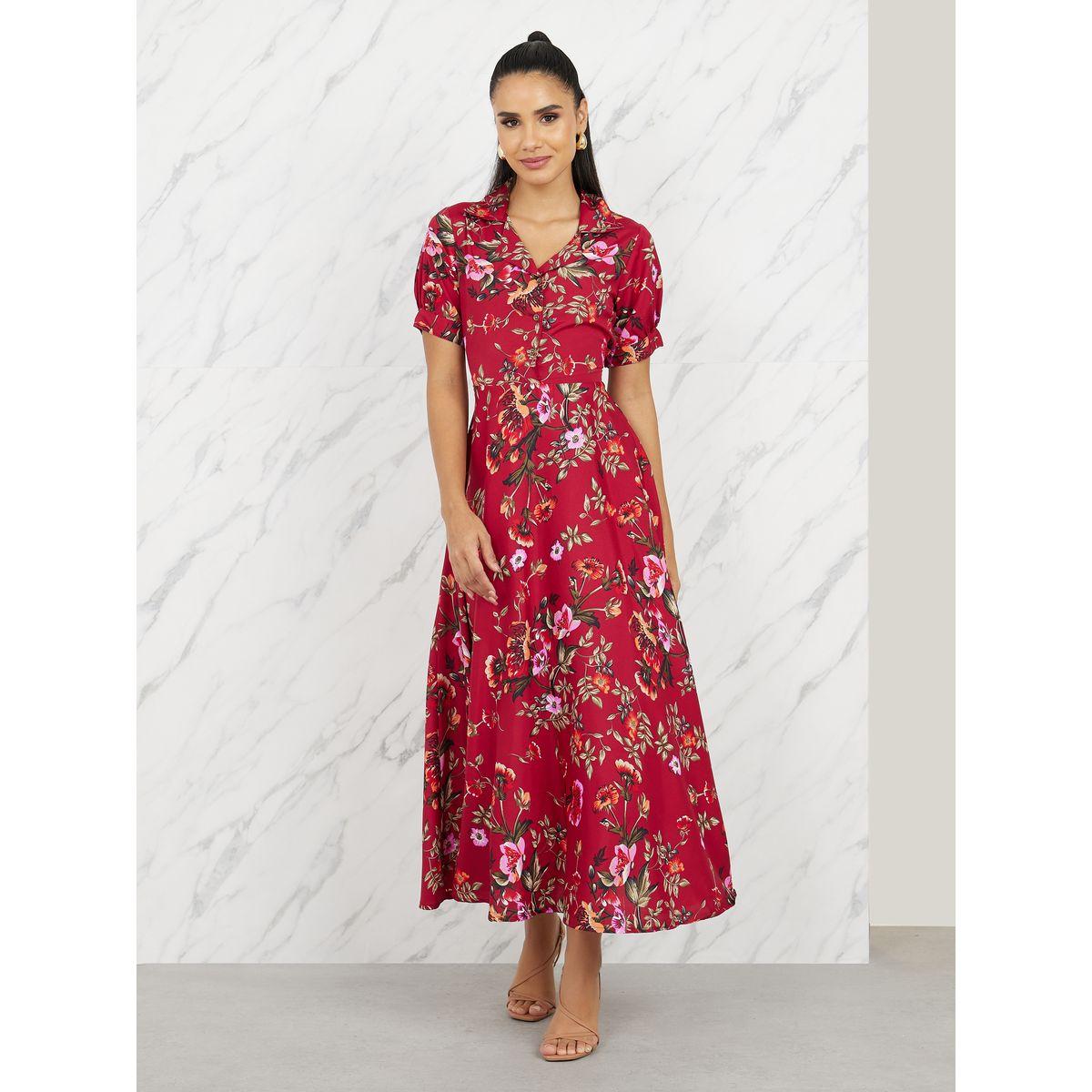 فستان طويل مطبع بطبعة زهور-women-clothing-dresses-image-1