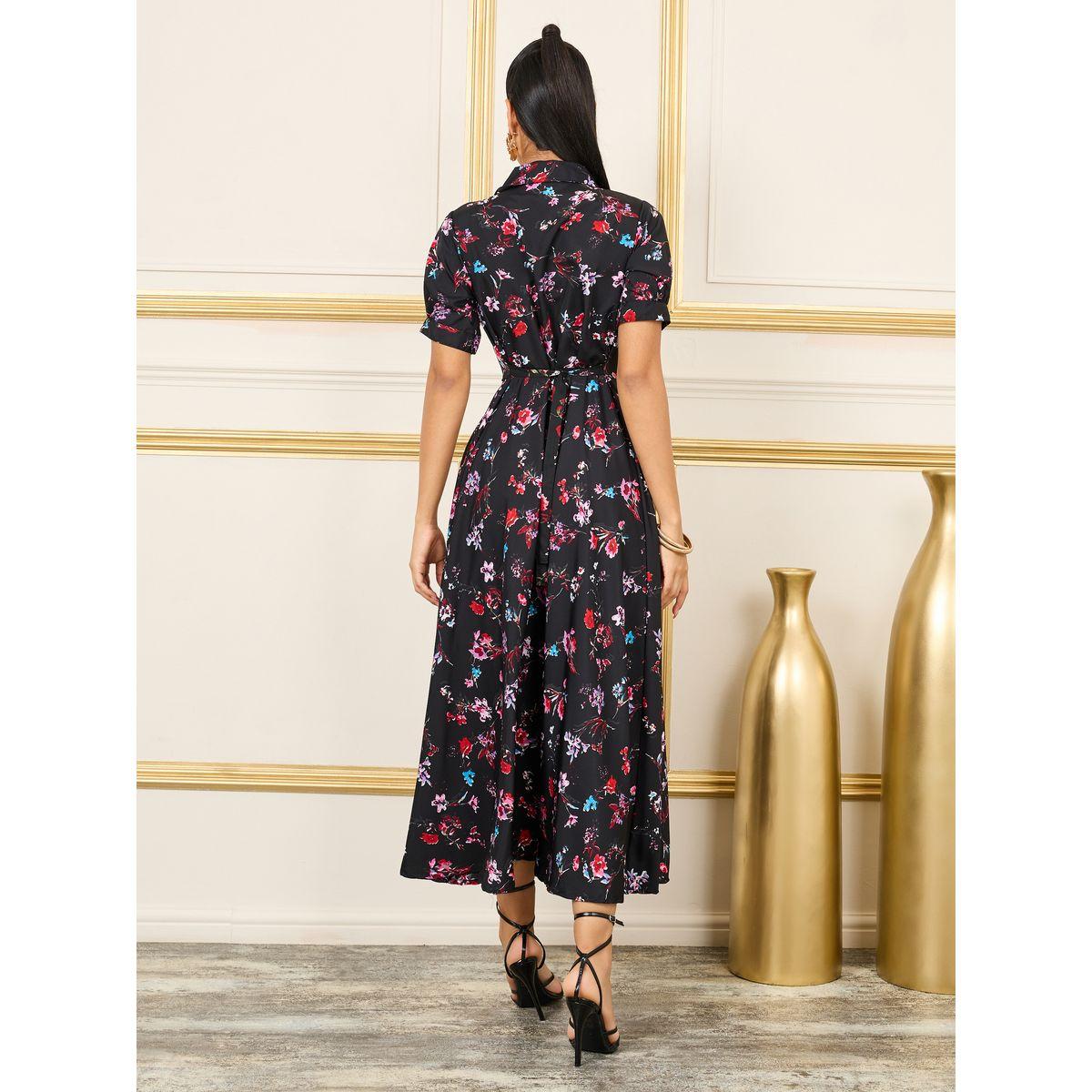 فستان طويل مطبع بطبعة زهور-women-clothing-dresses-image-4