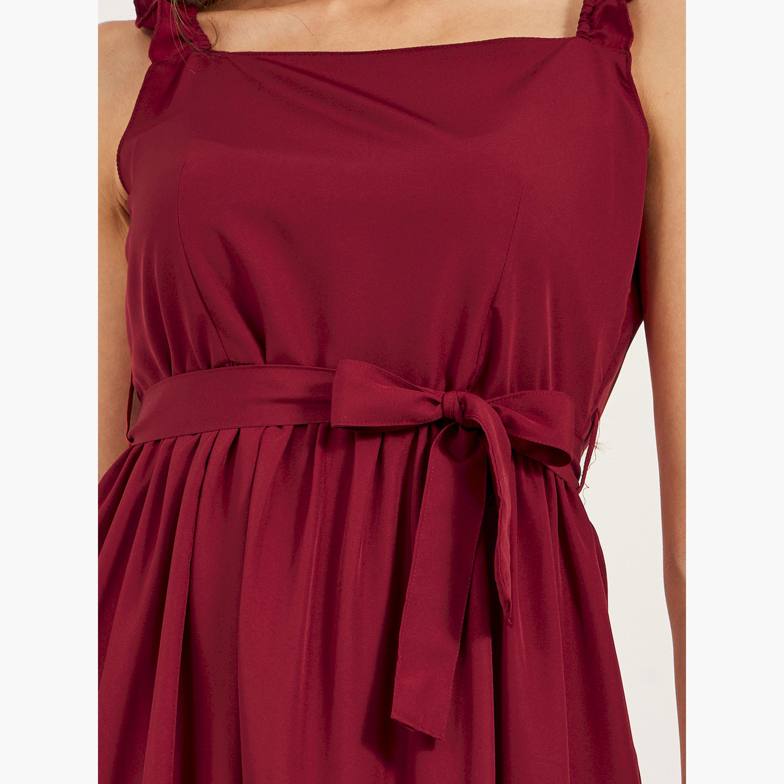Styli Solid Sleeveless Tiered A-Line Maxi Dress-women-clothing-dresses-image-4