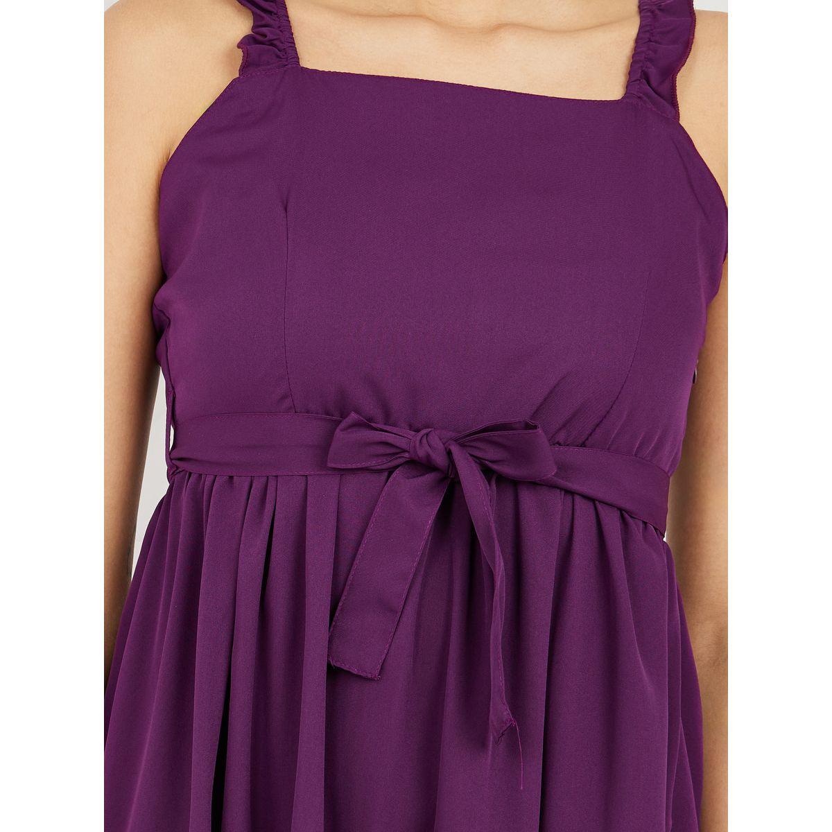Styli Solid Strappy Tiered Maxi Dress with Self Tie Up-women-clothing-dresses-image-3