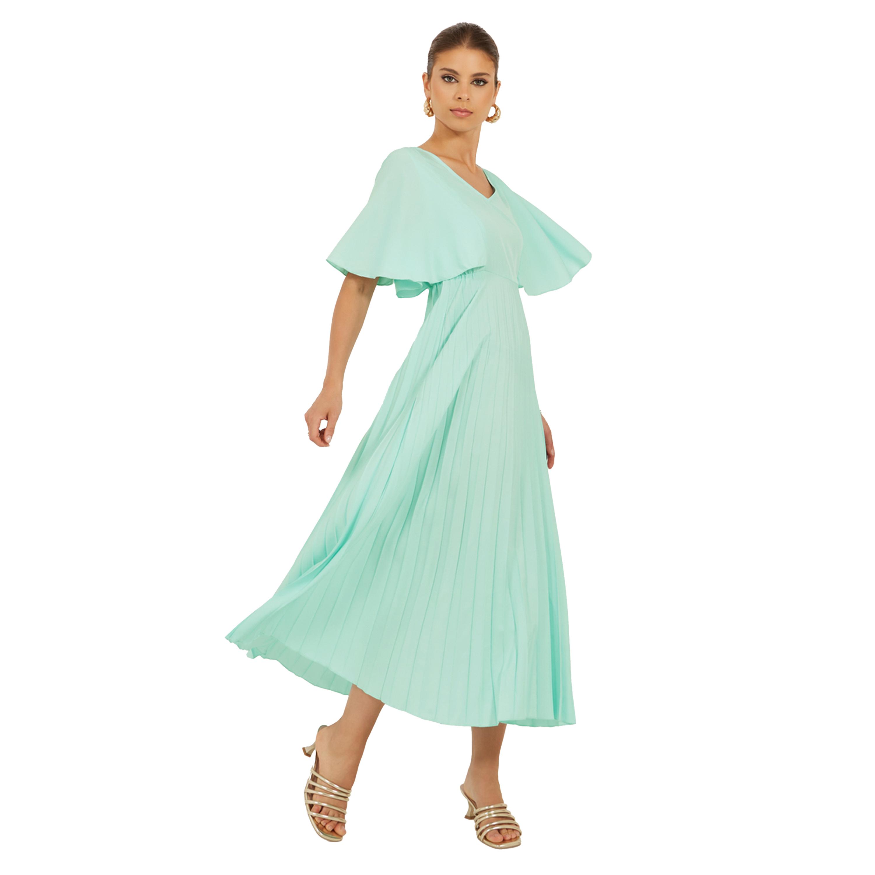 ستايلي - فستان ماكسي من الكريب بتصميم A بأكمام منسدلة وأكمام واسعة-women-clothing-dresses-image-1