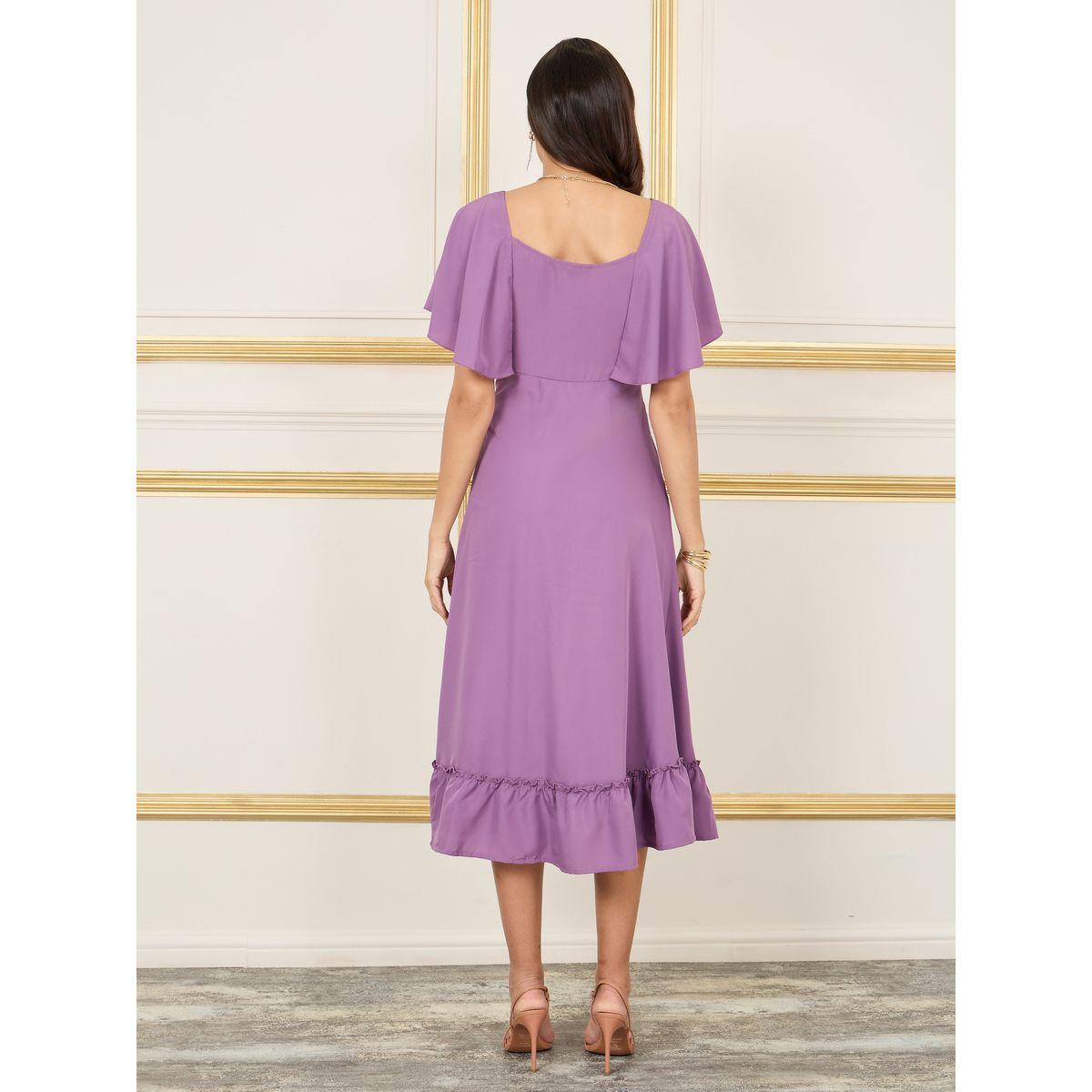 Styli Solid Ruffle Hem Sweetheart Neck A-Line Midi Dress-women-clothing-dresses-image-4