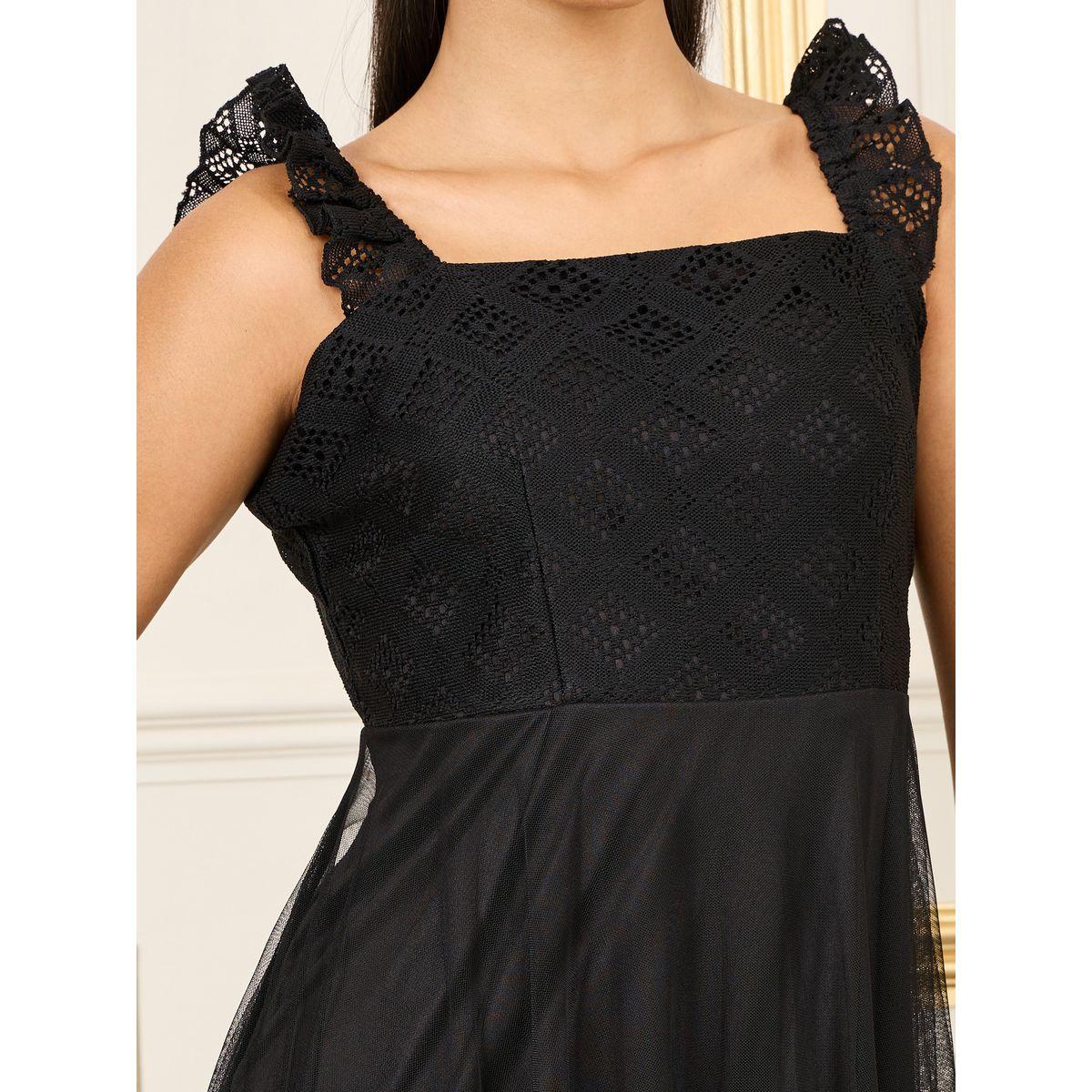 Styli Schiffli Ruffle Strappy Mesh A-Line Maxi Dress-women-clothing-dresses-image-3