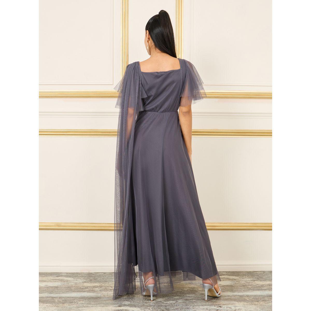 فستان طويل بياقة واسعة وتداخلات شبكية-women-clothing-dresses-image-4