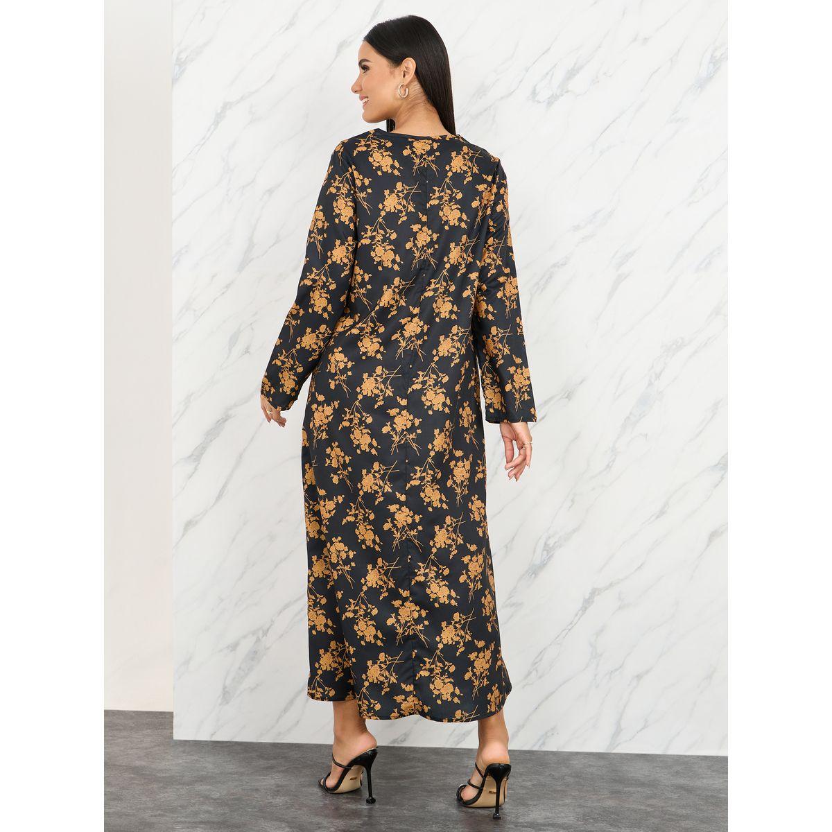 Styli Floral All Over Print A-Line Maxi Dress-women-clothing-dresses-image-4
