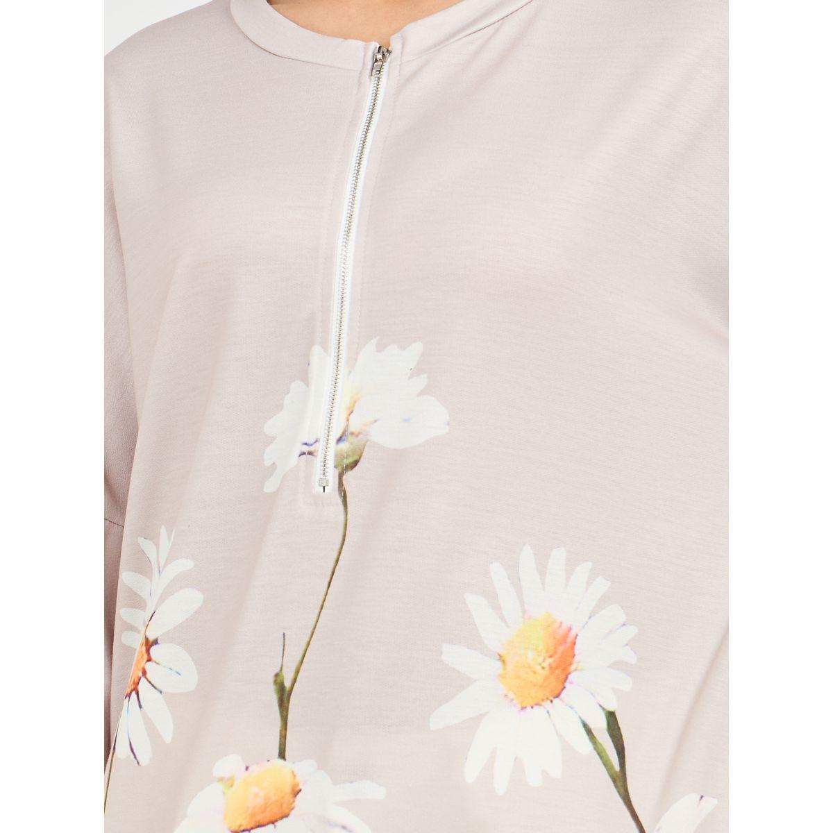 Styli Floral Print Zipper Up Detail Sweatshirt-women-clothing-hoodiesandsweatshirts-sweatshirts-image-3
