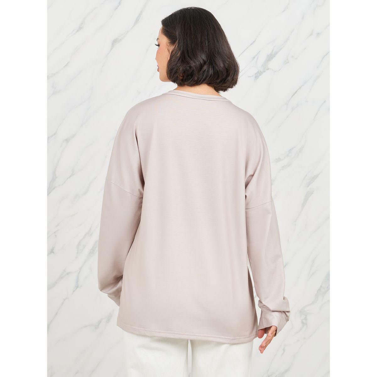 Styli Floral Print Zipper Up Detail Sweatshirt-women-clothing-hoodiesandsweatshirts-sweatshirts-image-4