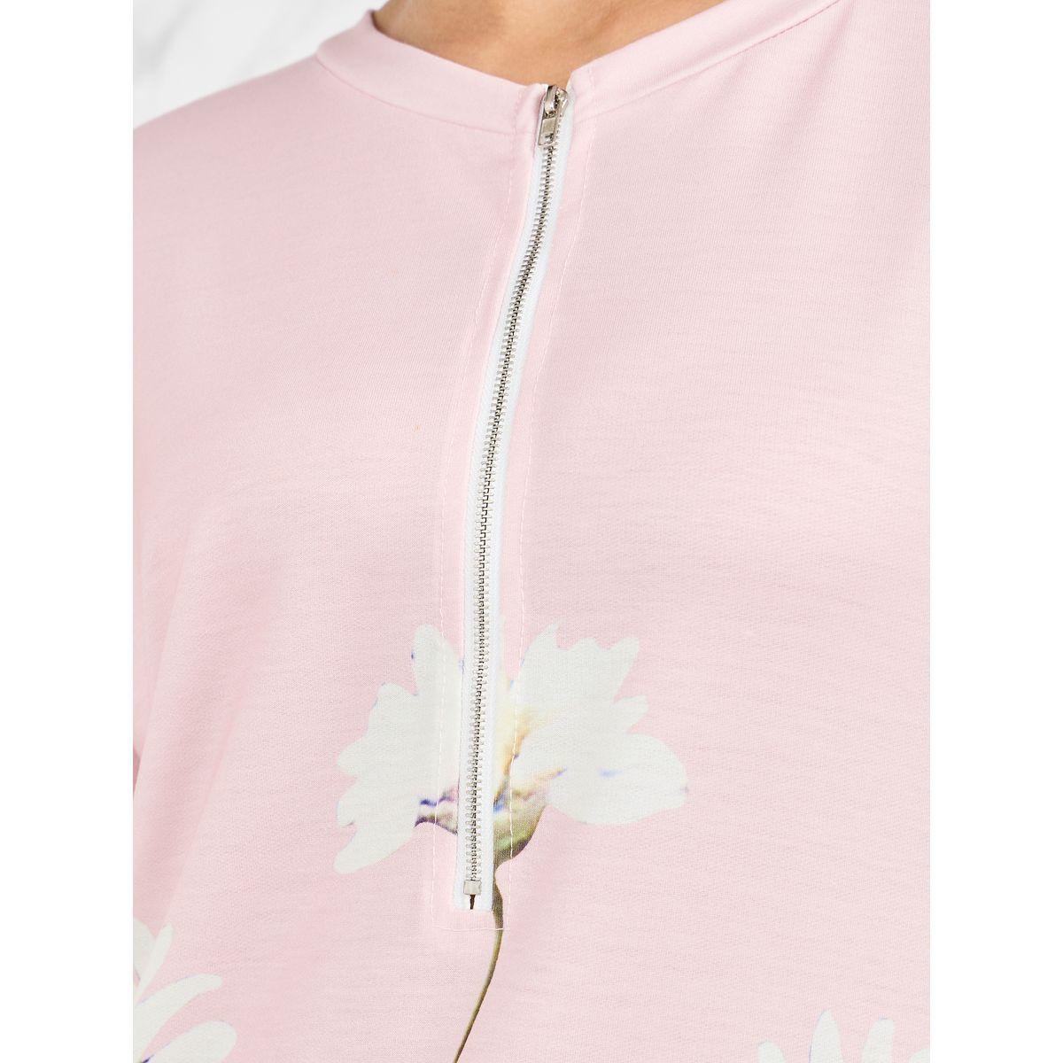 Styli Floral Print Drop Shoulder Zip Closure Sweatshirt-women-winterwear-hoodiesandsweatshirts-sweatshirts-image-3