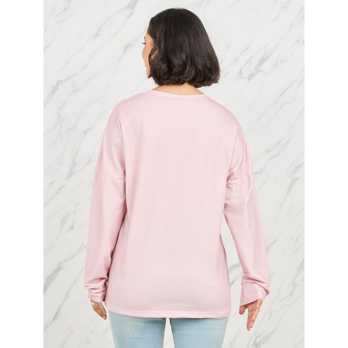 Styli Floral Print Drop Shoulder Zip Closure Sweatshirt-women-winterwear-hoodiesandsweatshirts-sweatshirts-image-4
