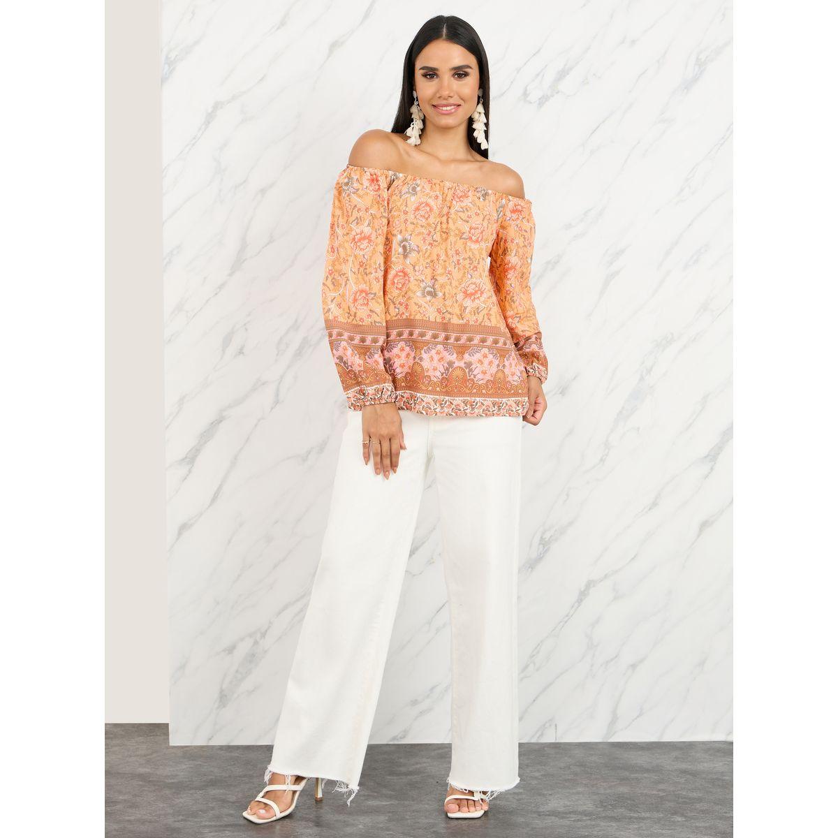 بلوزة مطبعة بالكامل مع اكتاف مكشوفة-women-clothing-shirtsandblouses-blouses-image-2