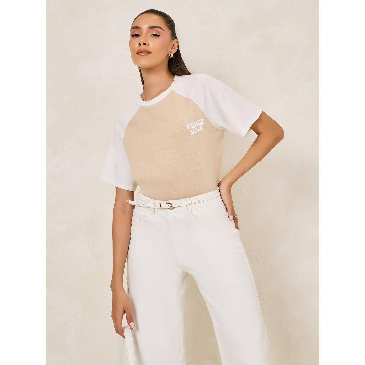 Styli Oversized Venice Beach Slogan Raglan Sleeves T-Shirt-women-clothing-tshirts-image-1