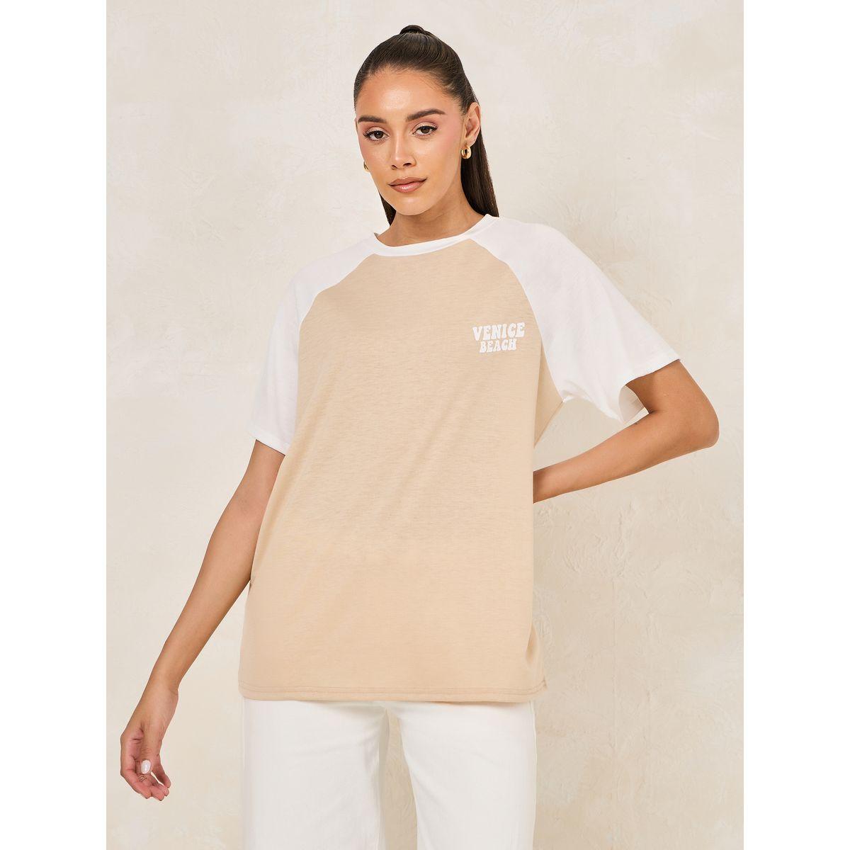 Styli Oversized Venice Beach Slogan Raglan Sleeves T-Shirt-women-clothing-tshirts-image-3