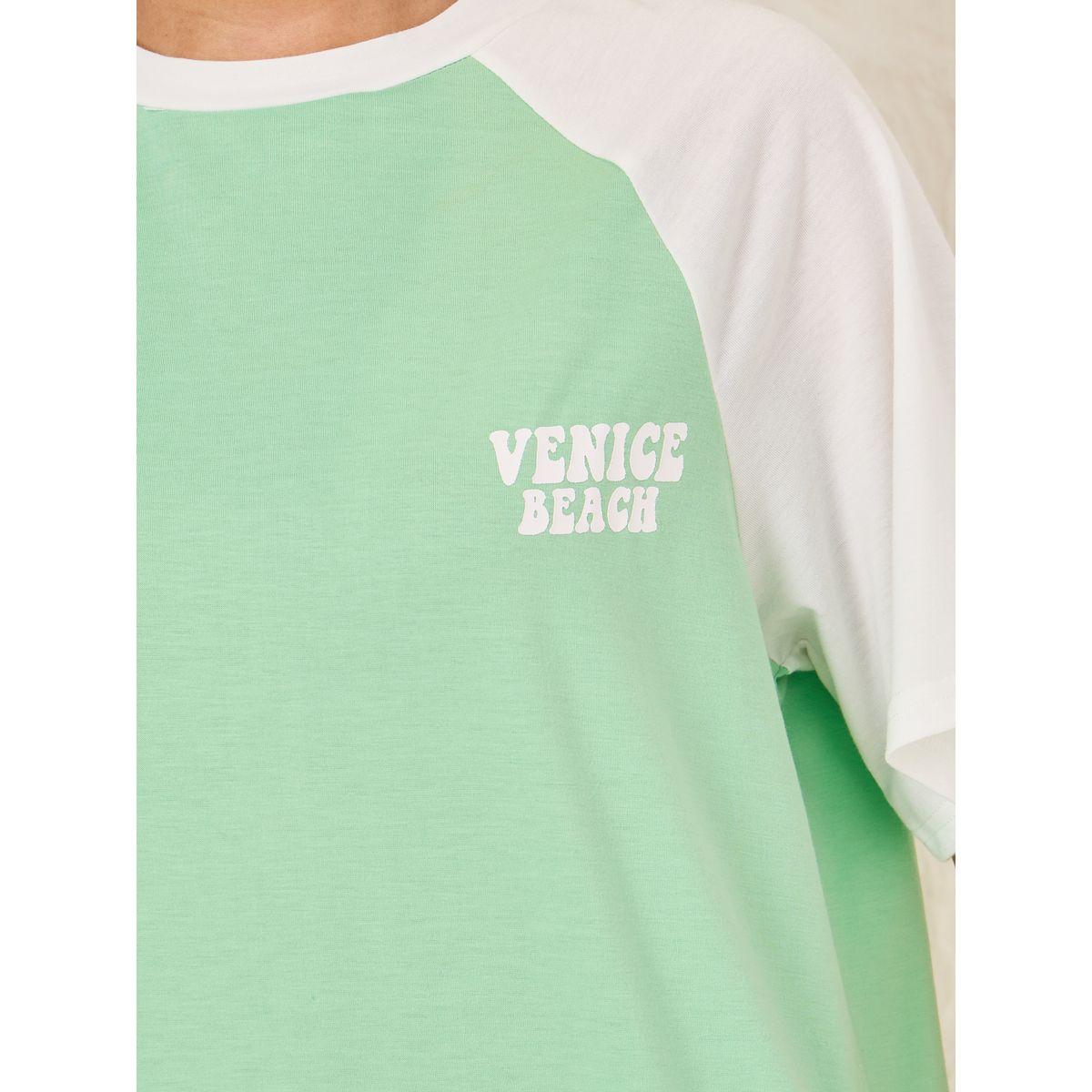تيشيرت فضفاض مطبع بكتابة واكمام ريجلان-women-clothing-tshirts-image-3