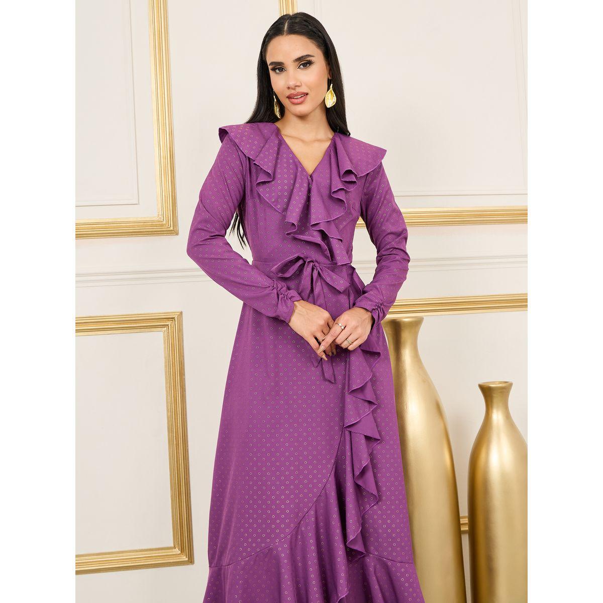 فستان طويل بحافة غير متماثلة الطول-women-clothing-dresses-image-2