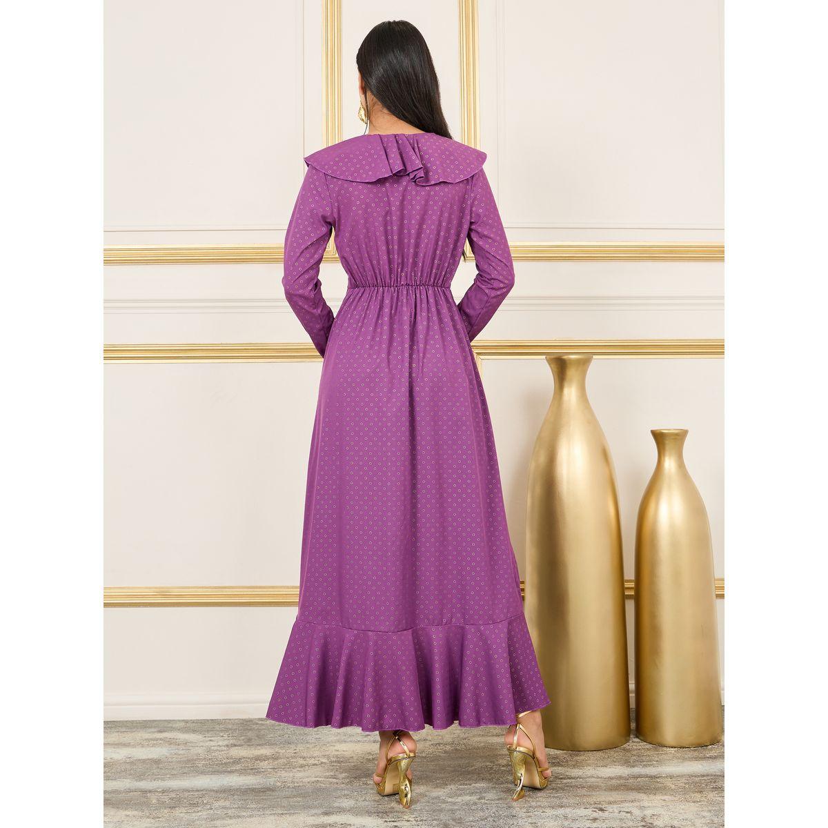 فستان طويل بحافة غير متماثلة الطول-women-clothing-dresses-image-4