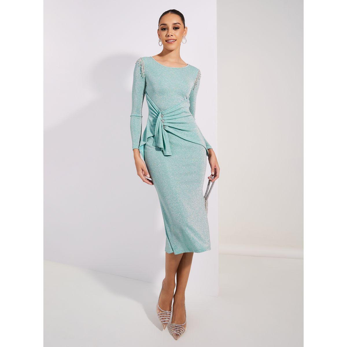 Styli Limited Shimmer Look Embellished Bodycon Midi Dress-women-clothing-dresses-image-1