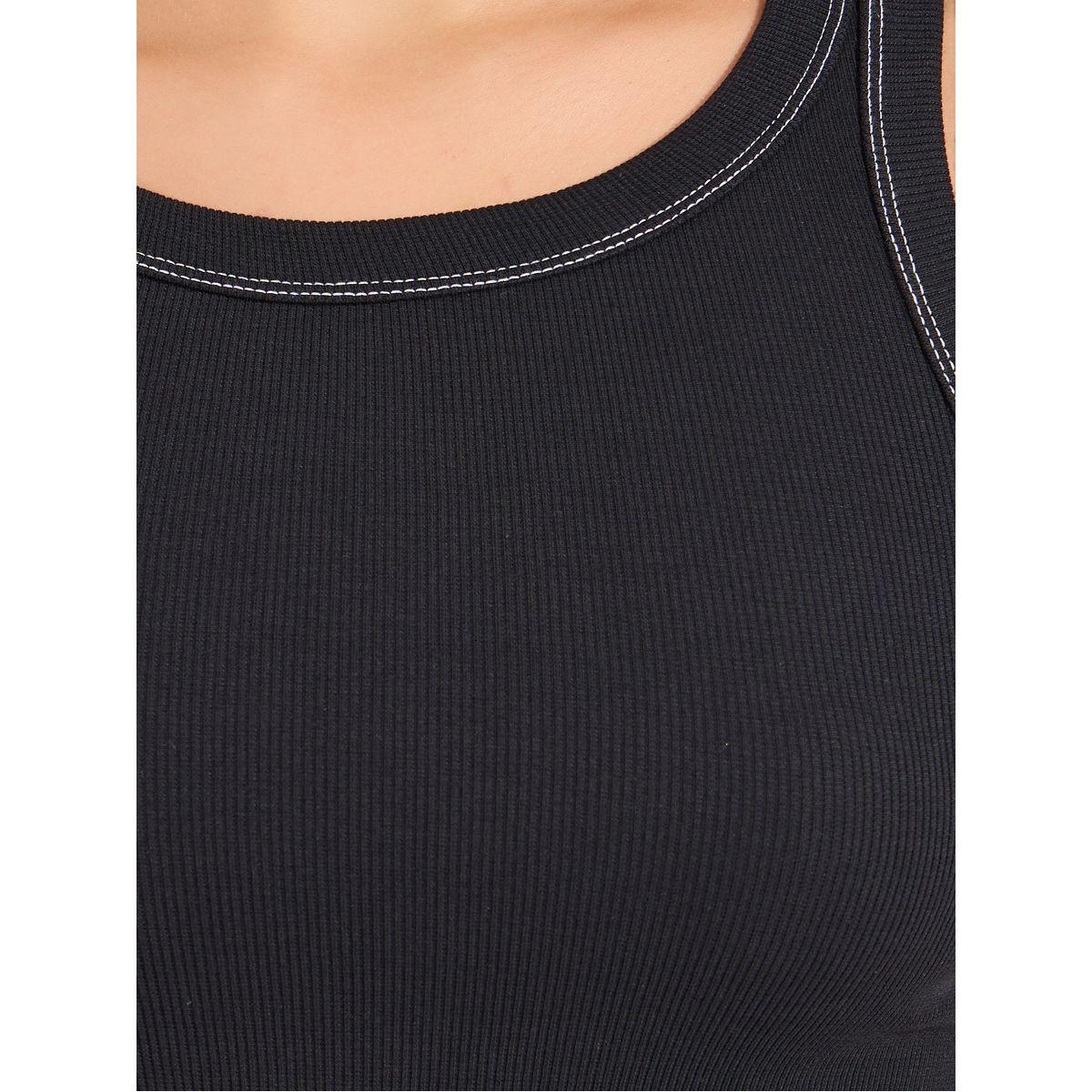 Styli Elevate Solid Round Neck Racerback Contrast Stitch Tank Top-women-clothing-tshirts-image-4