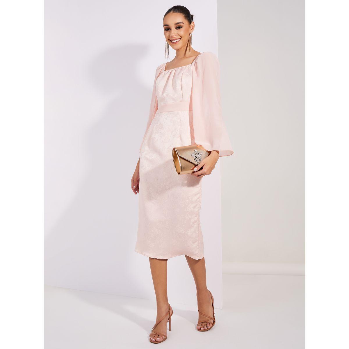 Styli Limited Jacquard Sheath Midi Dress with Back Slit-women-clothing-dresses-image-1