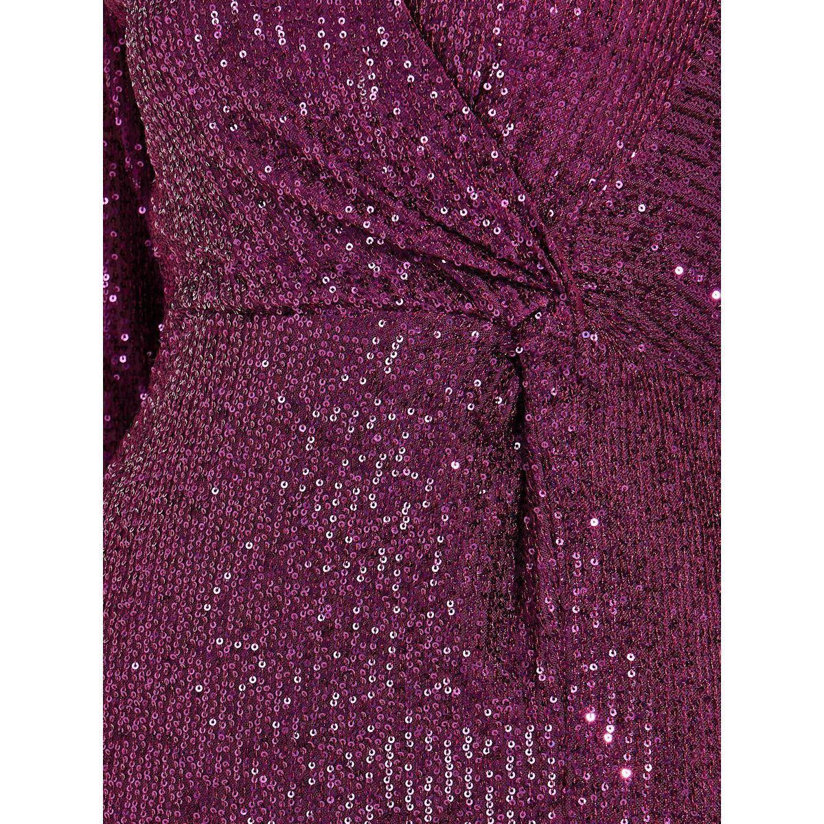 Styli Limited Twist Front Sequined V Neck Maxi Dress-women-clothing-dresses-image-3