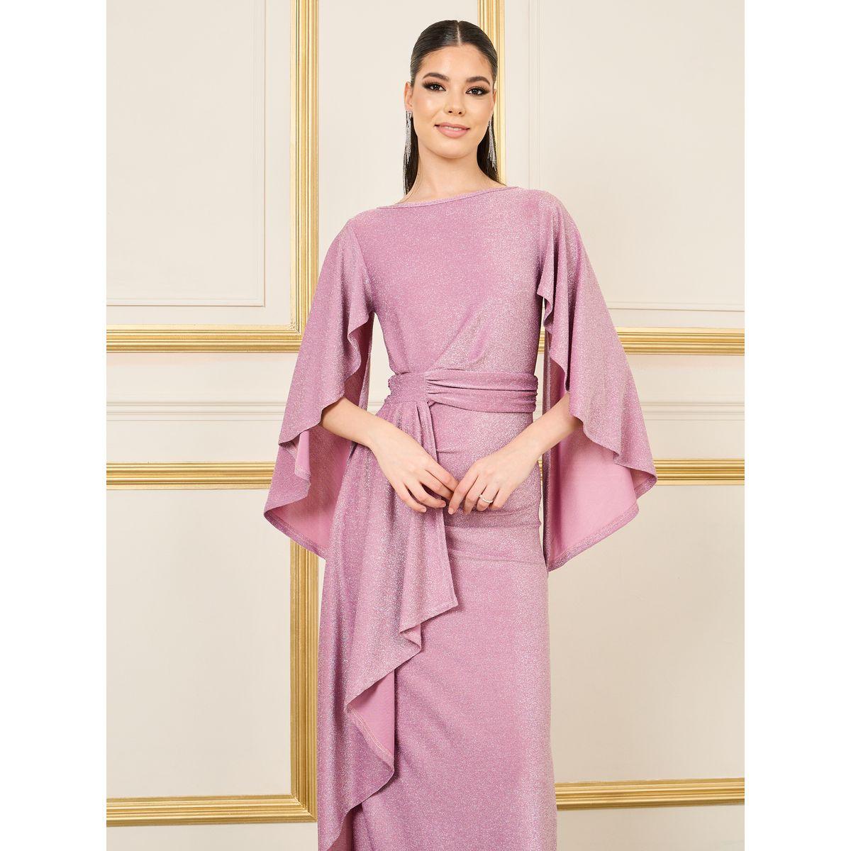 فستان طويل بنمط لف وتفاصيل كشكش-women-clothing-dresses-image-2