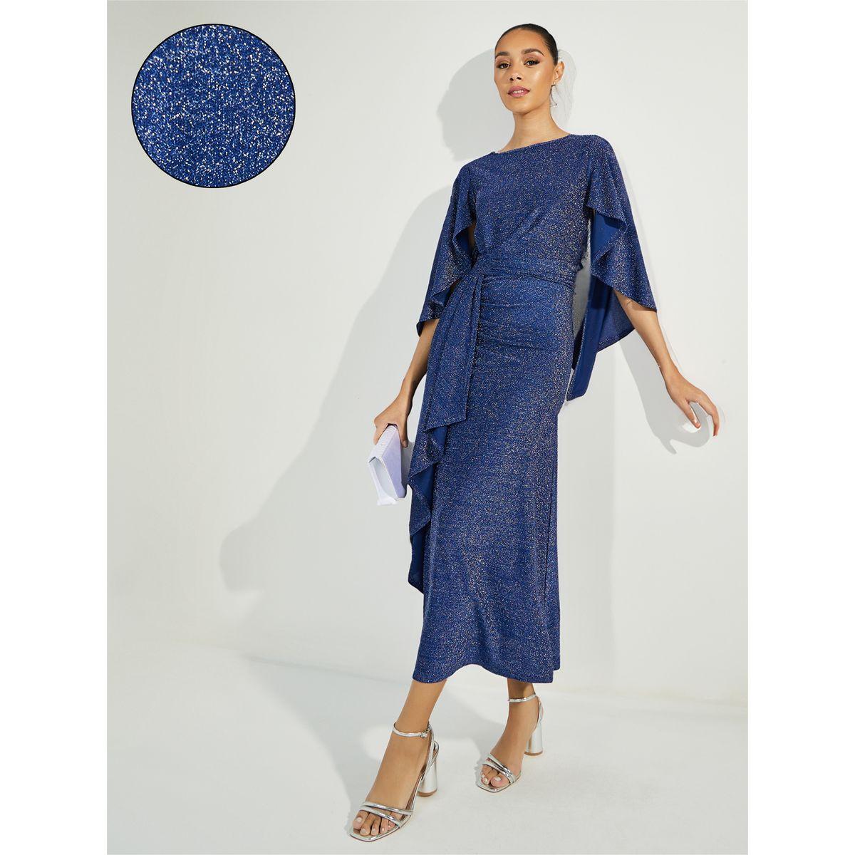 Styli Limited Mock Wrap Ruffled Maxi Dress with Flute Sleeves-women-clothing-dresses-image-1