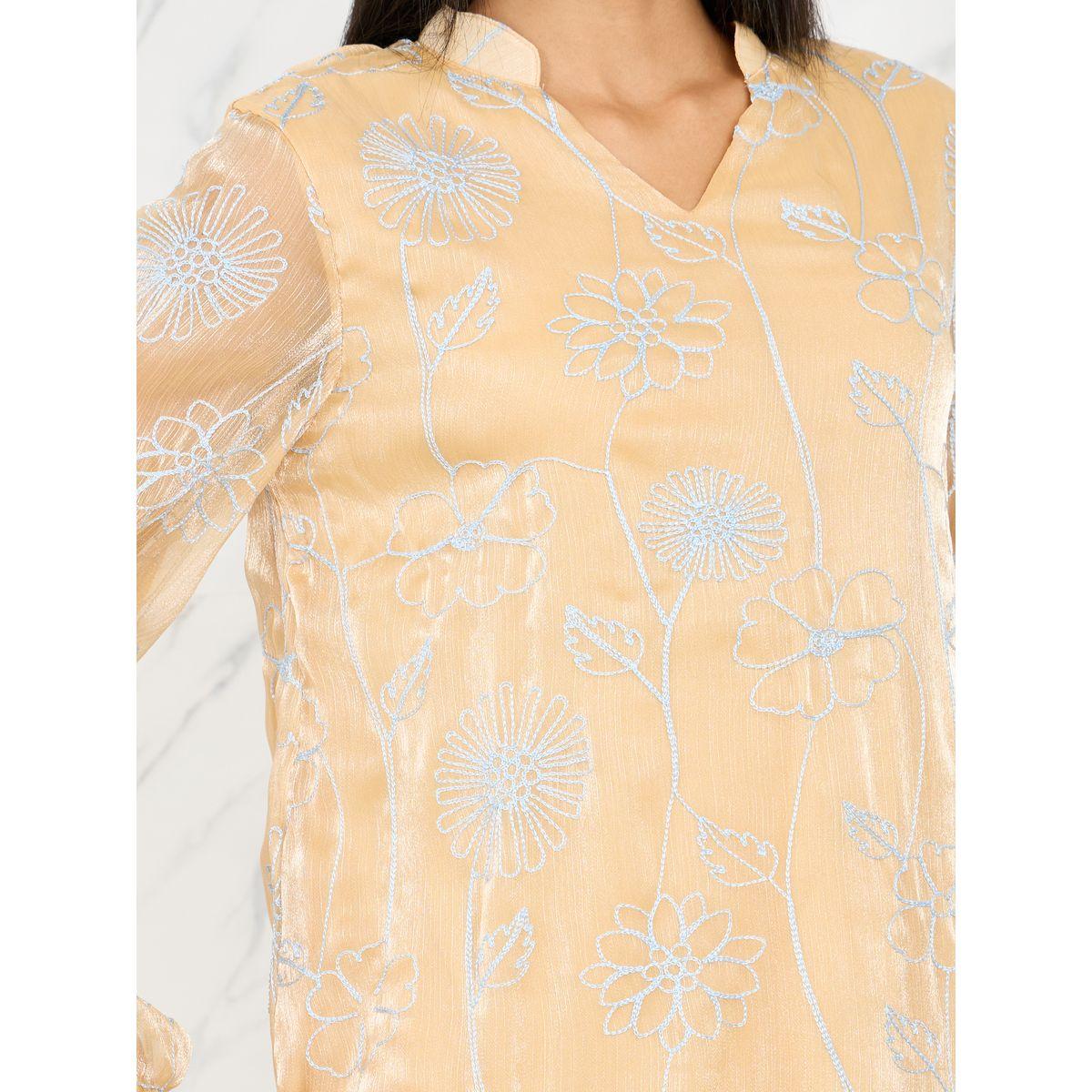 فستان ميدي مُطرّز بزهور مع ياقة بشق-women-clothing-dresses-image-3