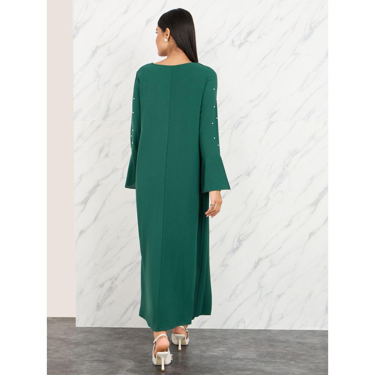 Styli Pearl Detail SleevesA-Line Maxi Dress-women-clothing-dresses-image-5