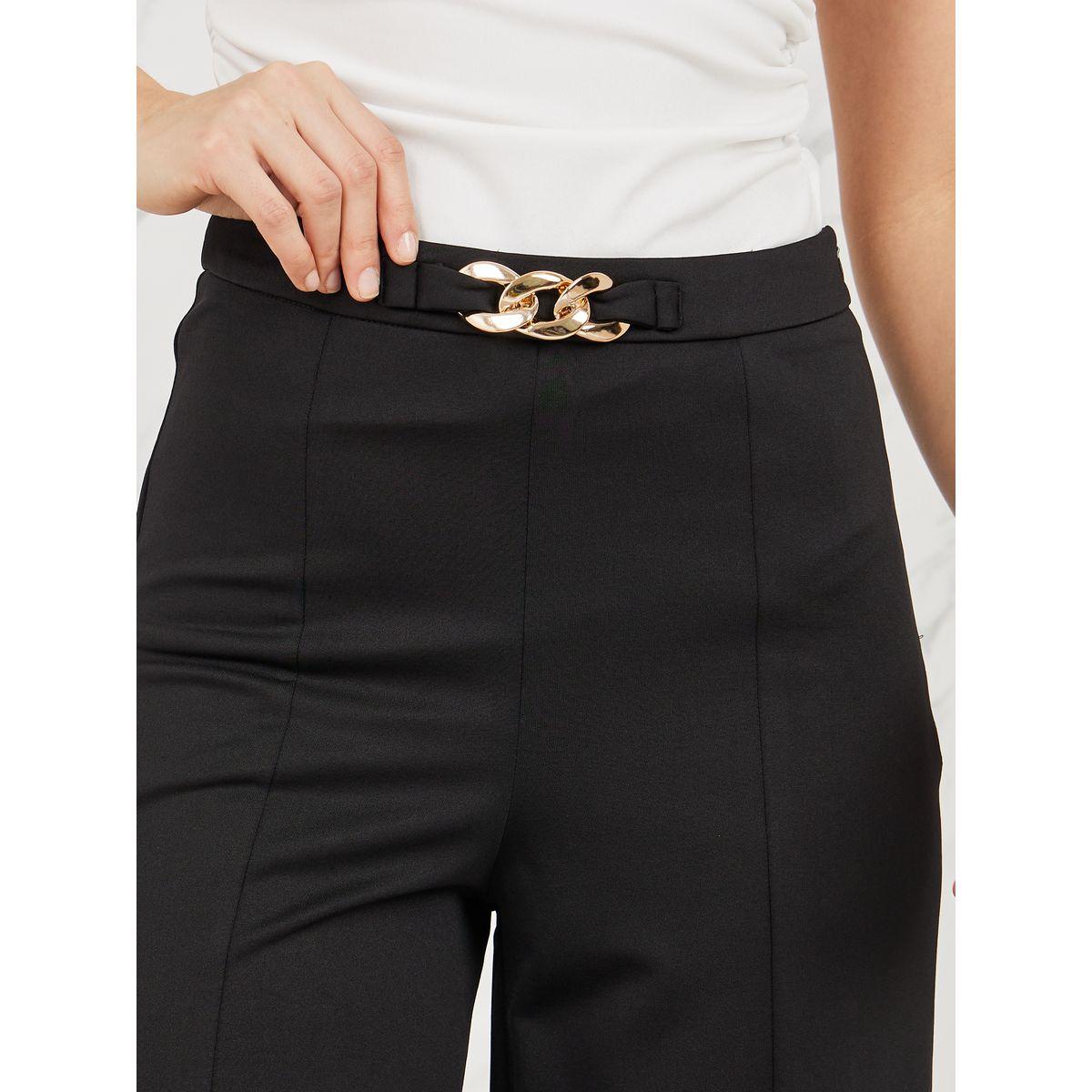 بنطال بقصة ارجل مستقيمة وحلية معدنية-women-clothing-bottoms-trousers-image-3