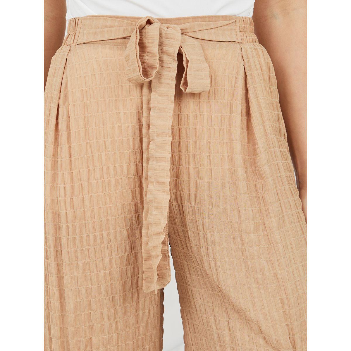 بنطال بقصة ارجل واسعة وشق مع اربطة-women-clothing-bottoms-trousers-image-3