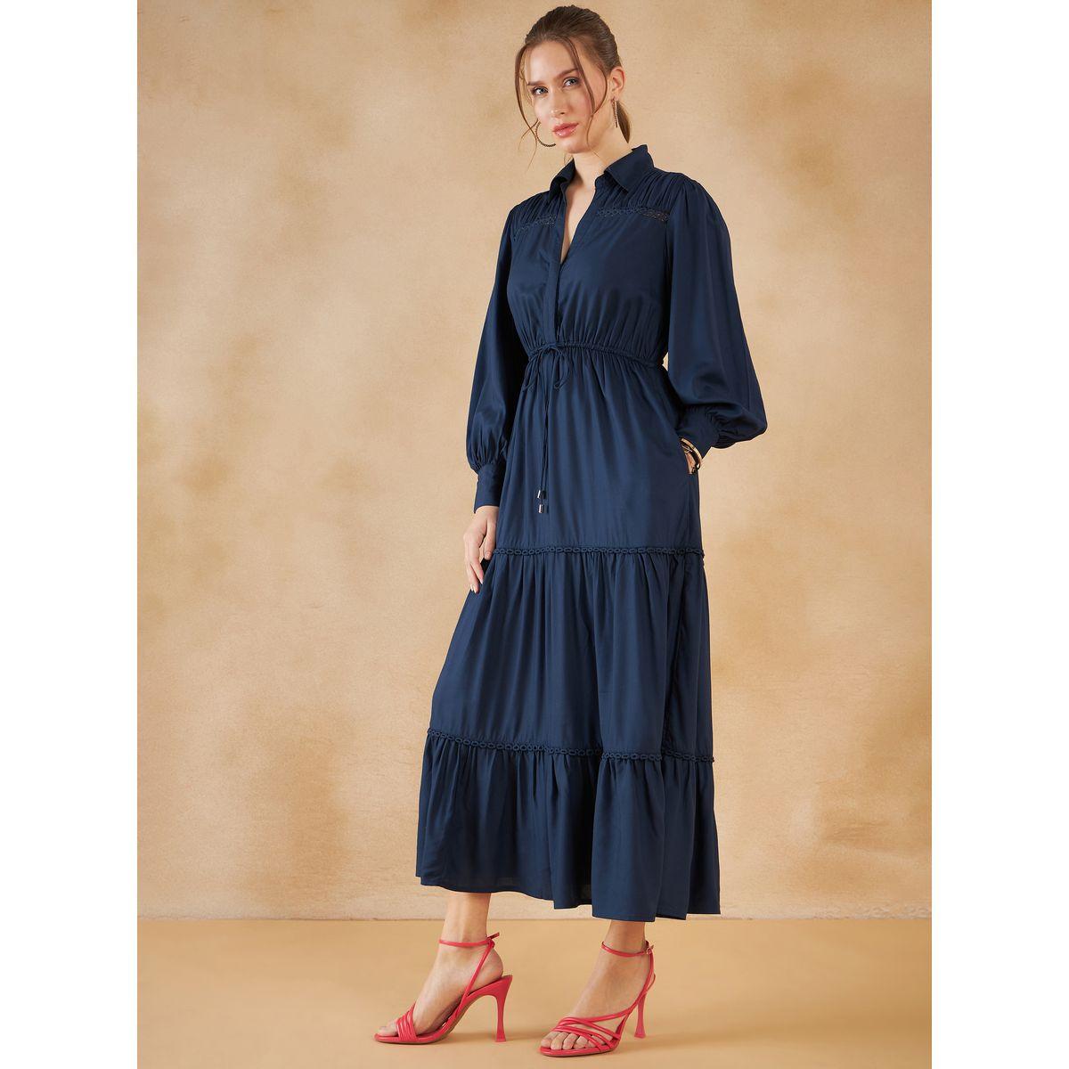 فستان طويل بكسرات وتفاصيل دانتيل-women-clothing-dresses-image-3