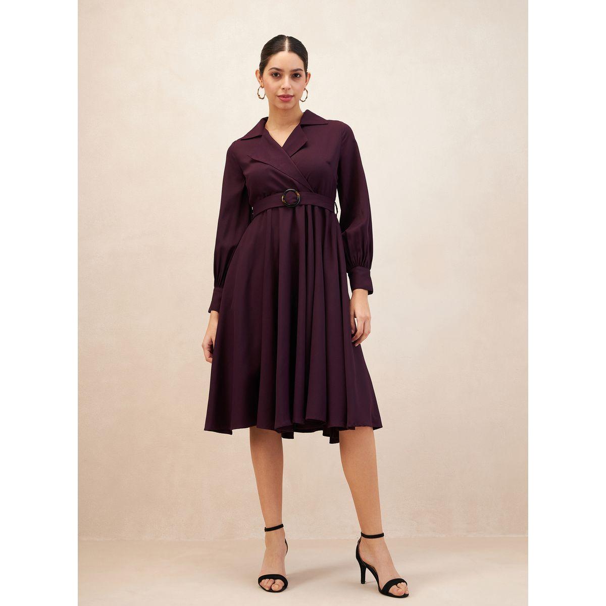 فستان ميدي برباط خصر وإبزيم فِميلا × ستايلي-women-clothing-dresses-image-1
