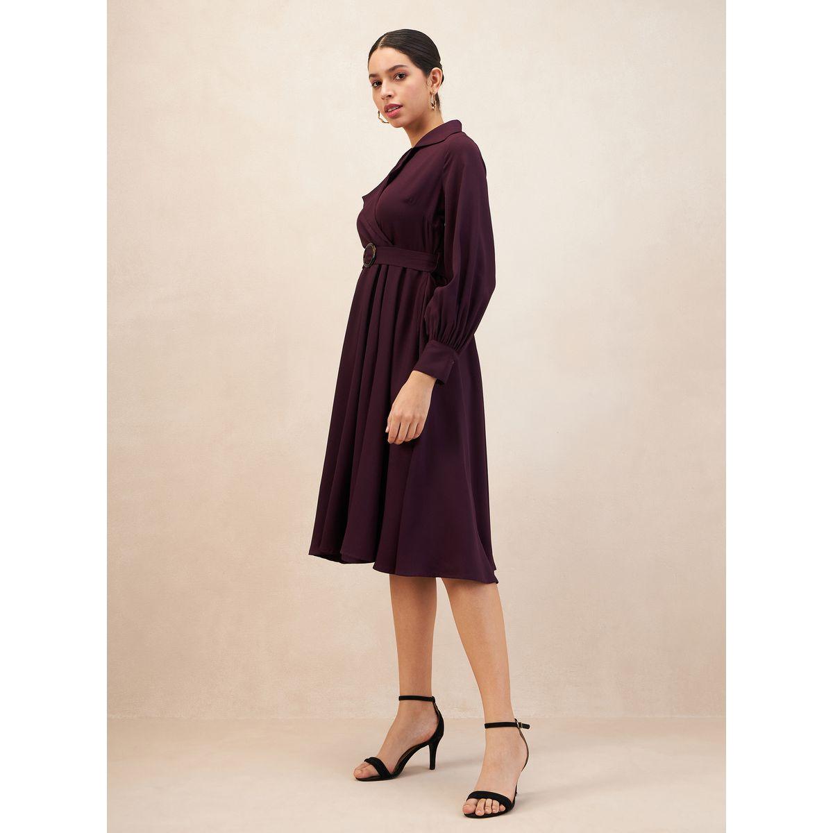 فستان ميدي برباط خصر وإبزيم فِميلا × ستايلي-women-clothing-dresses-image-2