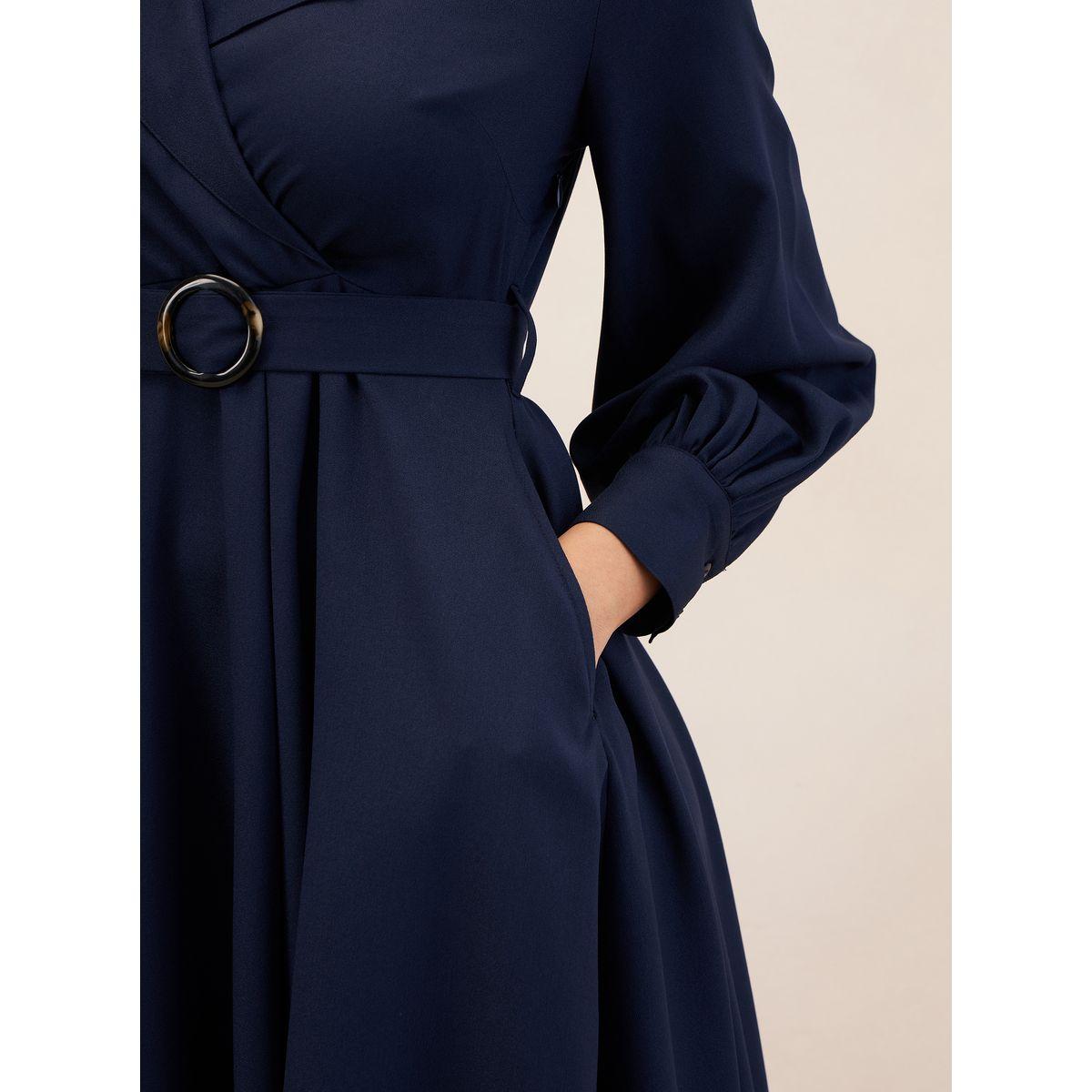 فستان ميدي مزين بكسرات وإبزيم فِميلا × ستايلي-women-clothing-dresses-image-4