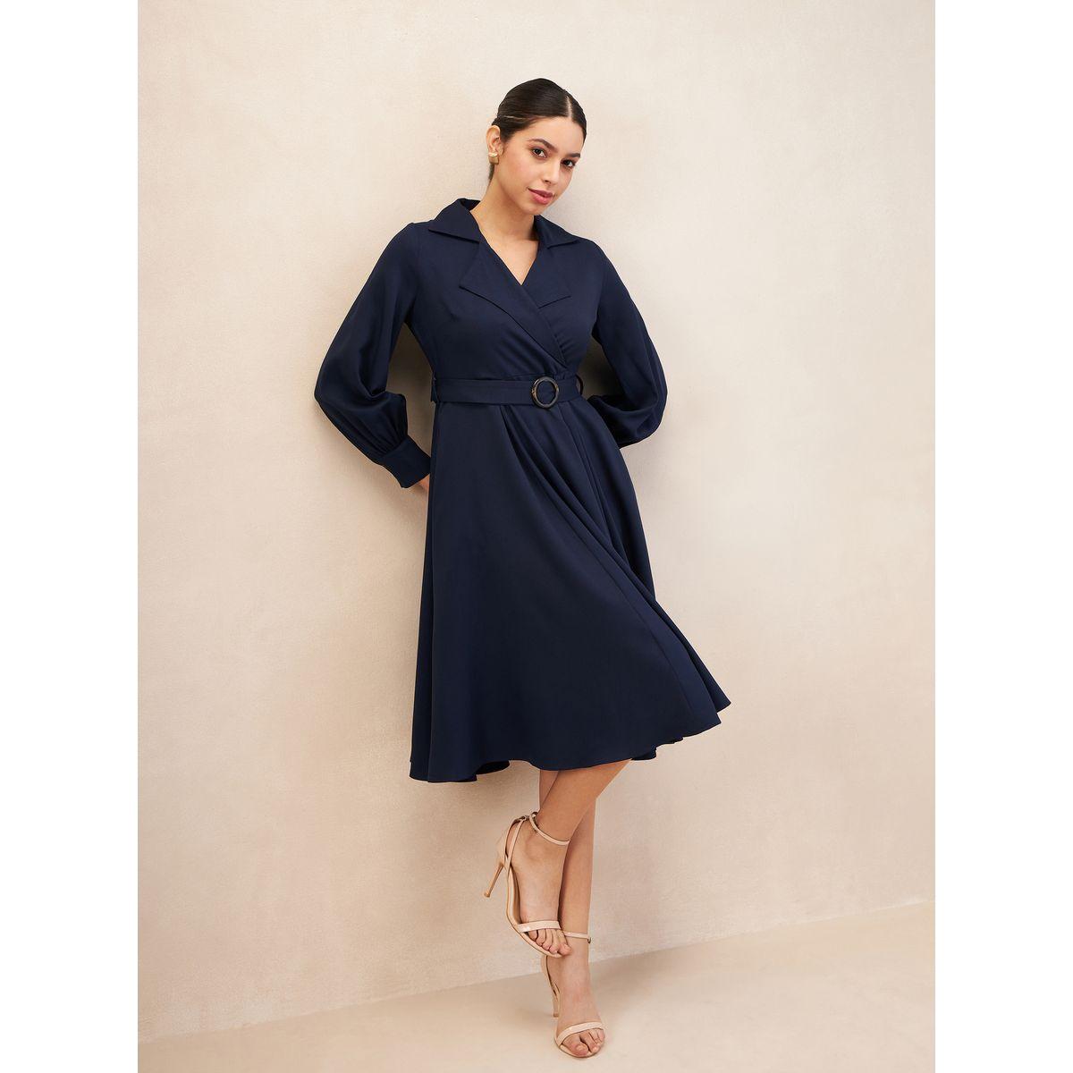 فستان ميدي مزين بكسرات وإبزيم فِميلا × ستايلي-women-clothing-dresses-image-6