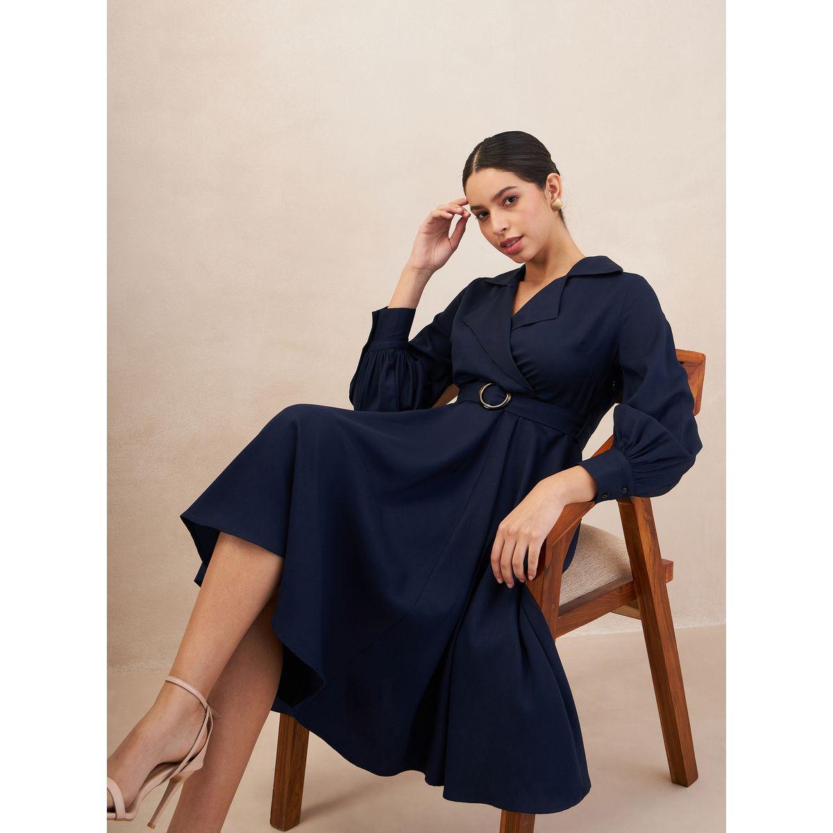فستان ميدي مزين بكسرات وإبزيم فِميلا × ستايلي-women-clothing-dresses-image-8